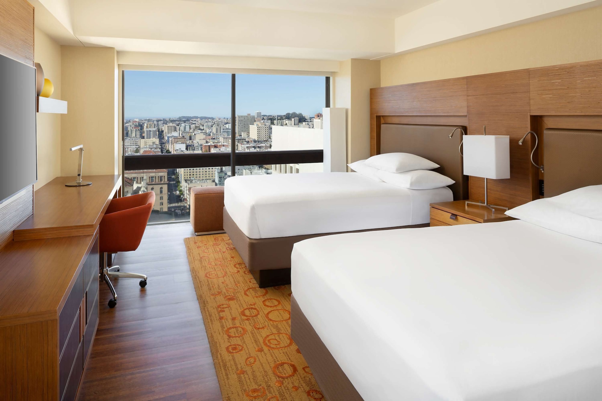 Room, 2 Double Beds, City View