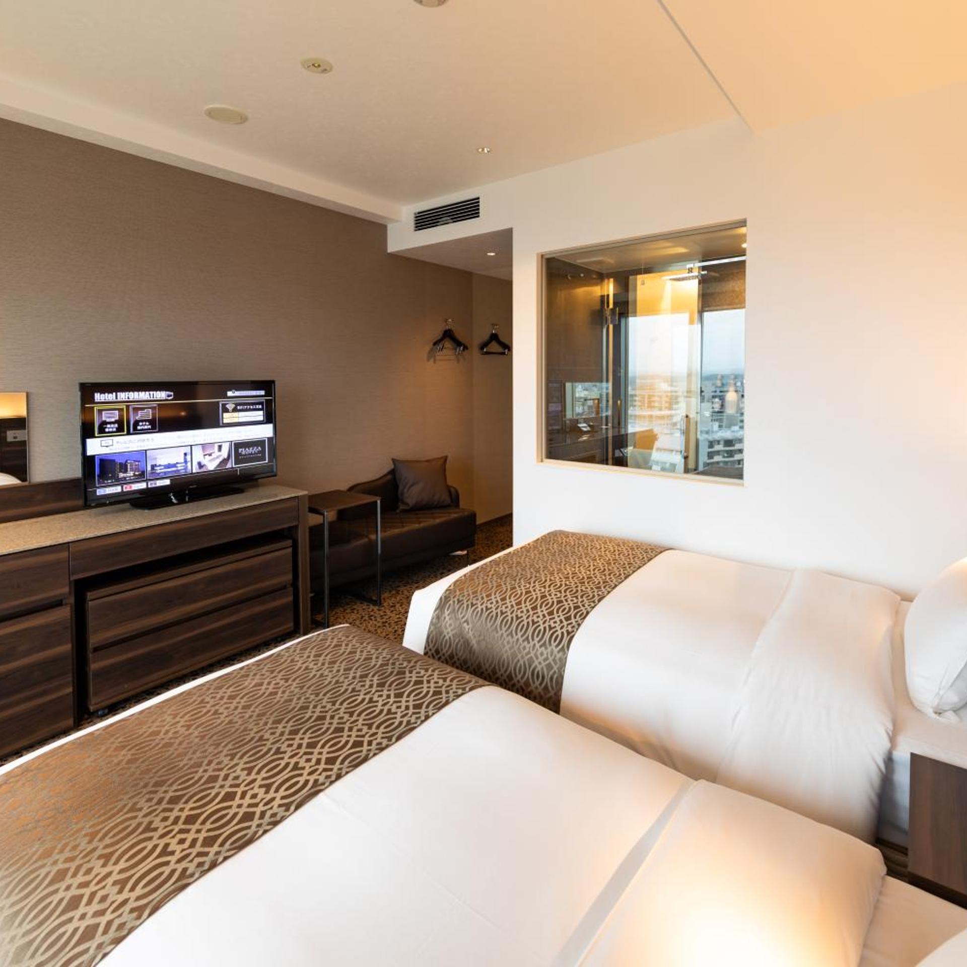 غرفة بسريرين منفصلين بإطلالة، Piazza Hotel Nara 3/10