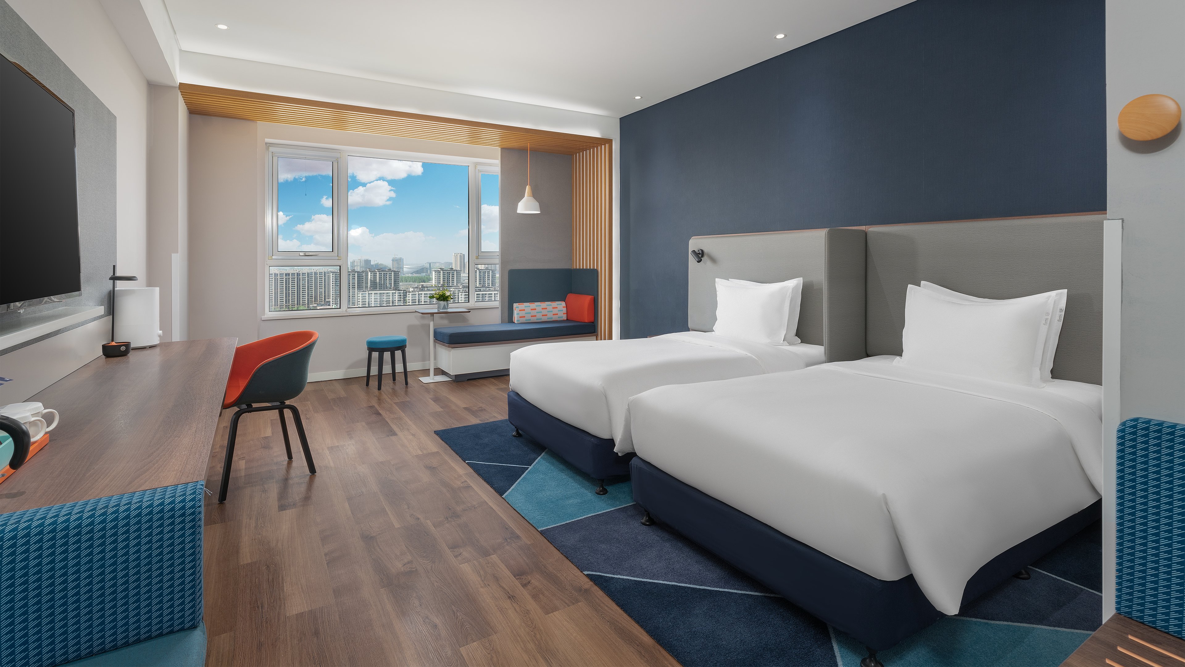 Standard, Twin Beds, Mountain View