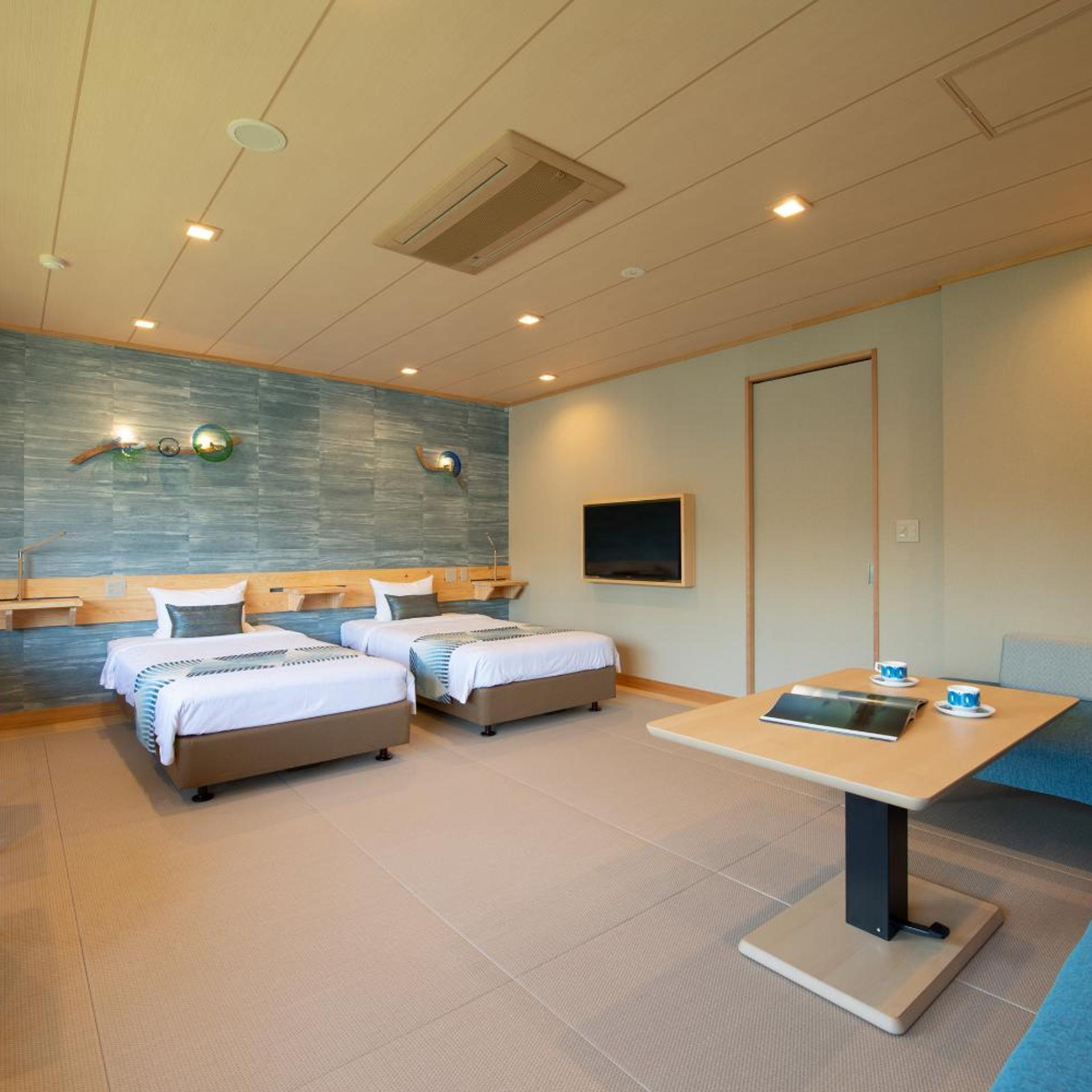 Renovated, Twin Beds, Lake View, Tatami, West Wing، Fuji Lake Hotel 3/7