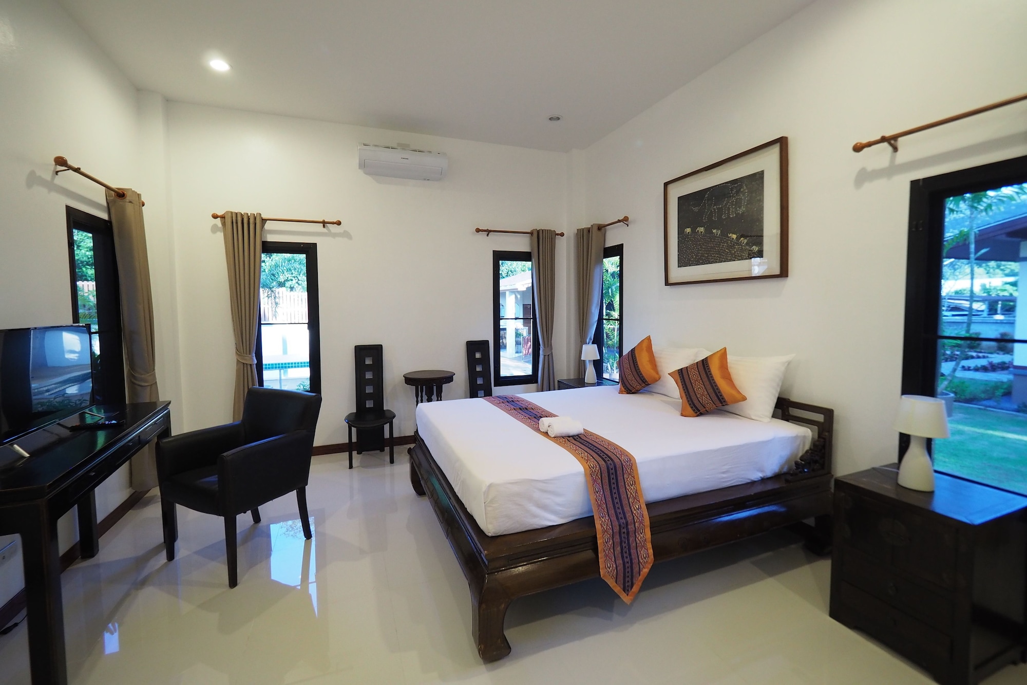 غرفة سوبيريور بسرير كوين بإطلالة على الحديقة بشرفة بغرفة نوم واحدة، Chanapah Residence 3/6