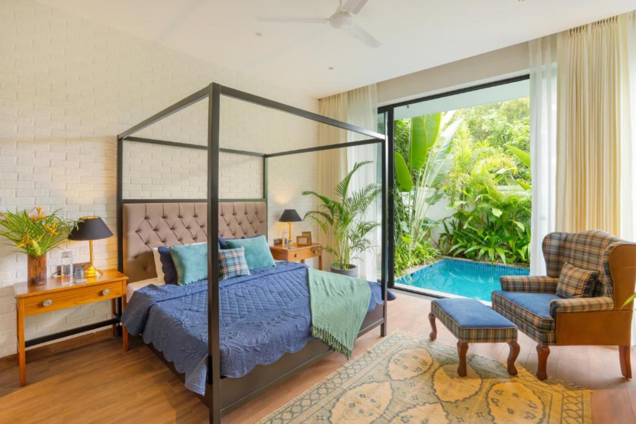 Room at ELIVAAS Purosol 3BHK Pool Villa close to Ozran Beach, VAGATOR
