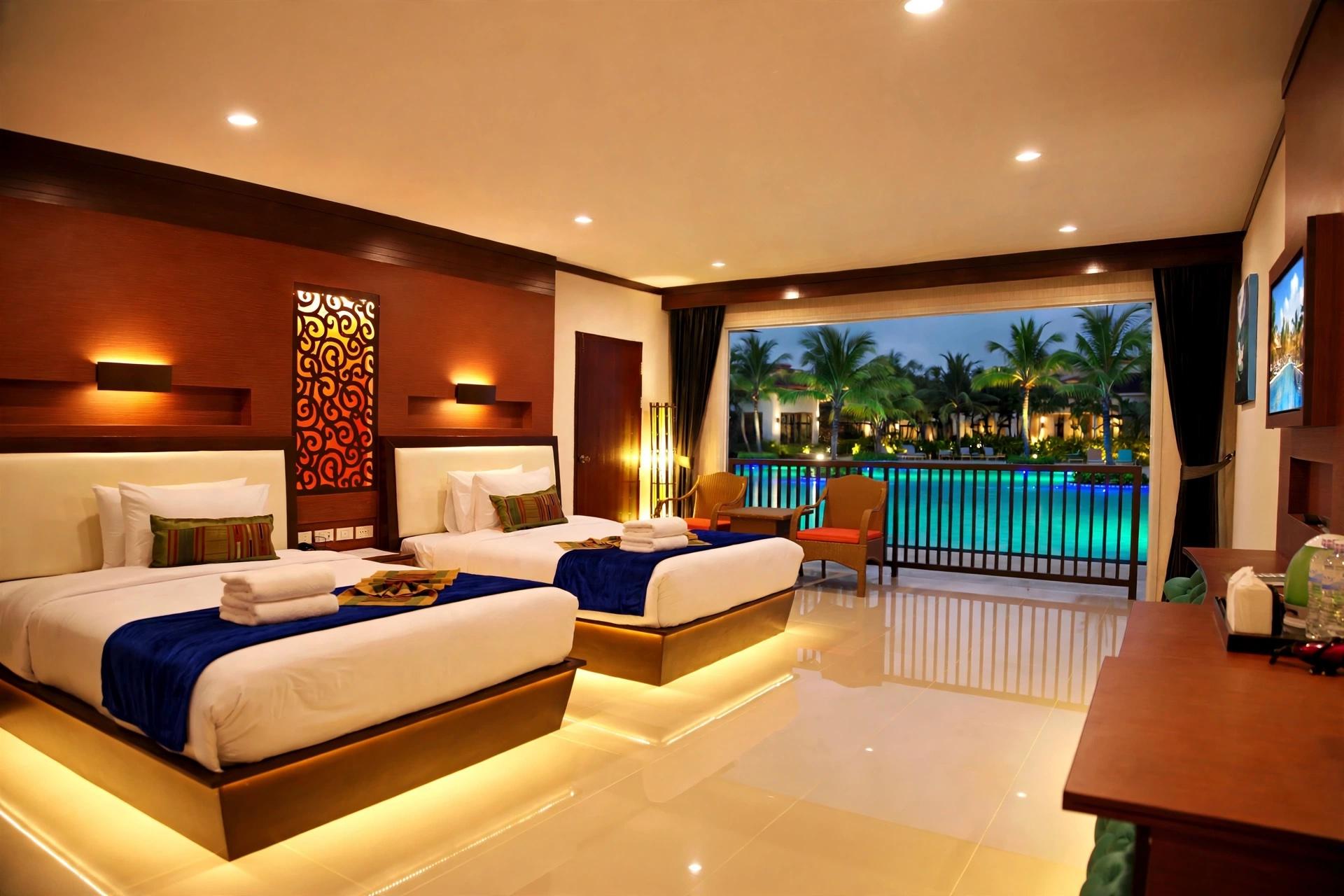 Family Suite, 2 Double Beds, Pool View