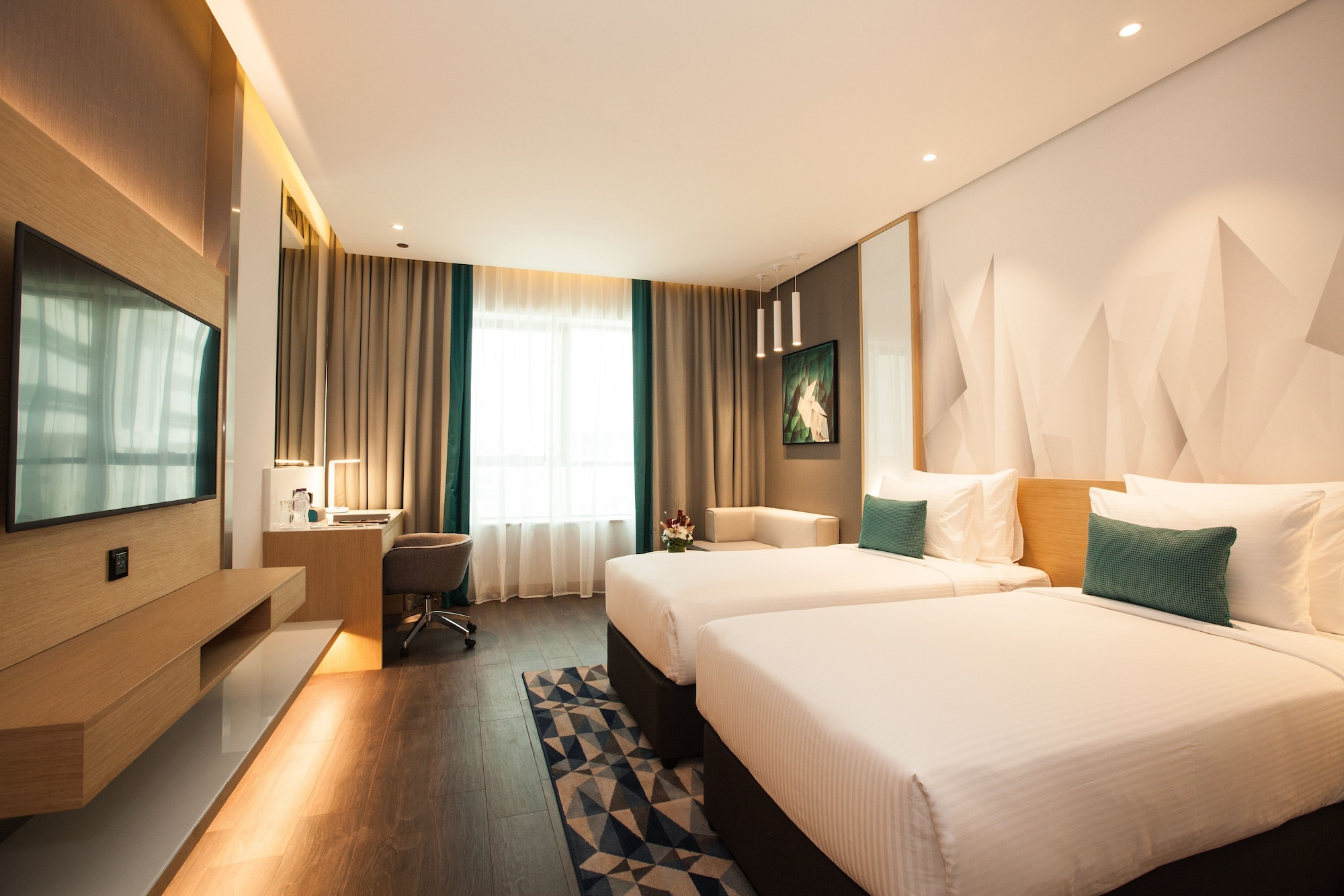 CONNECTING, BEACH, DOUBLE BED
