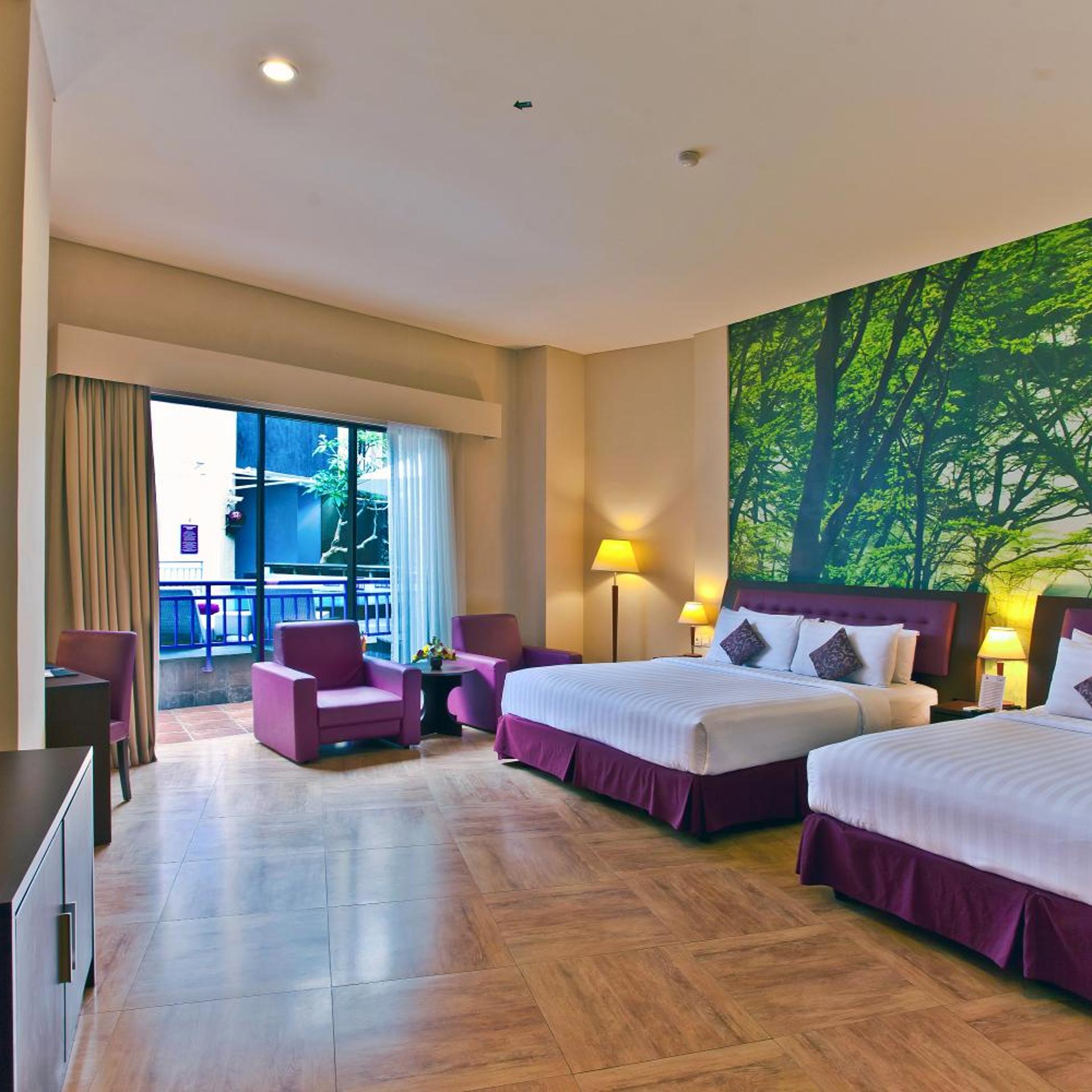 Room, Quadruple, Double Bed, No Window، Kuta Central Park Hotel 3/5
