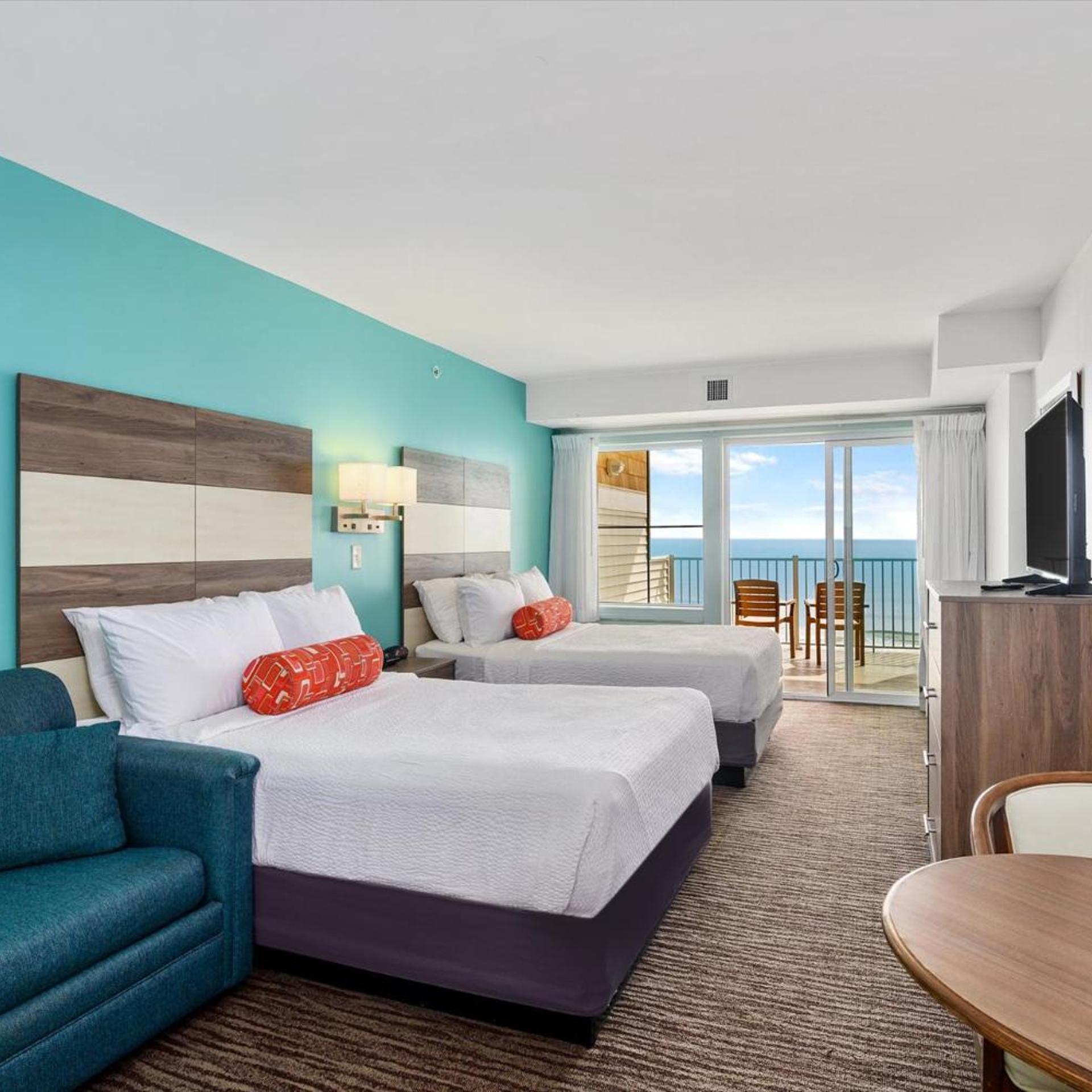 Room, 2 Double Beds, Ocean Front, Sofa, Balcony, Kitchenette