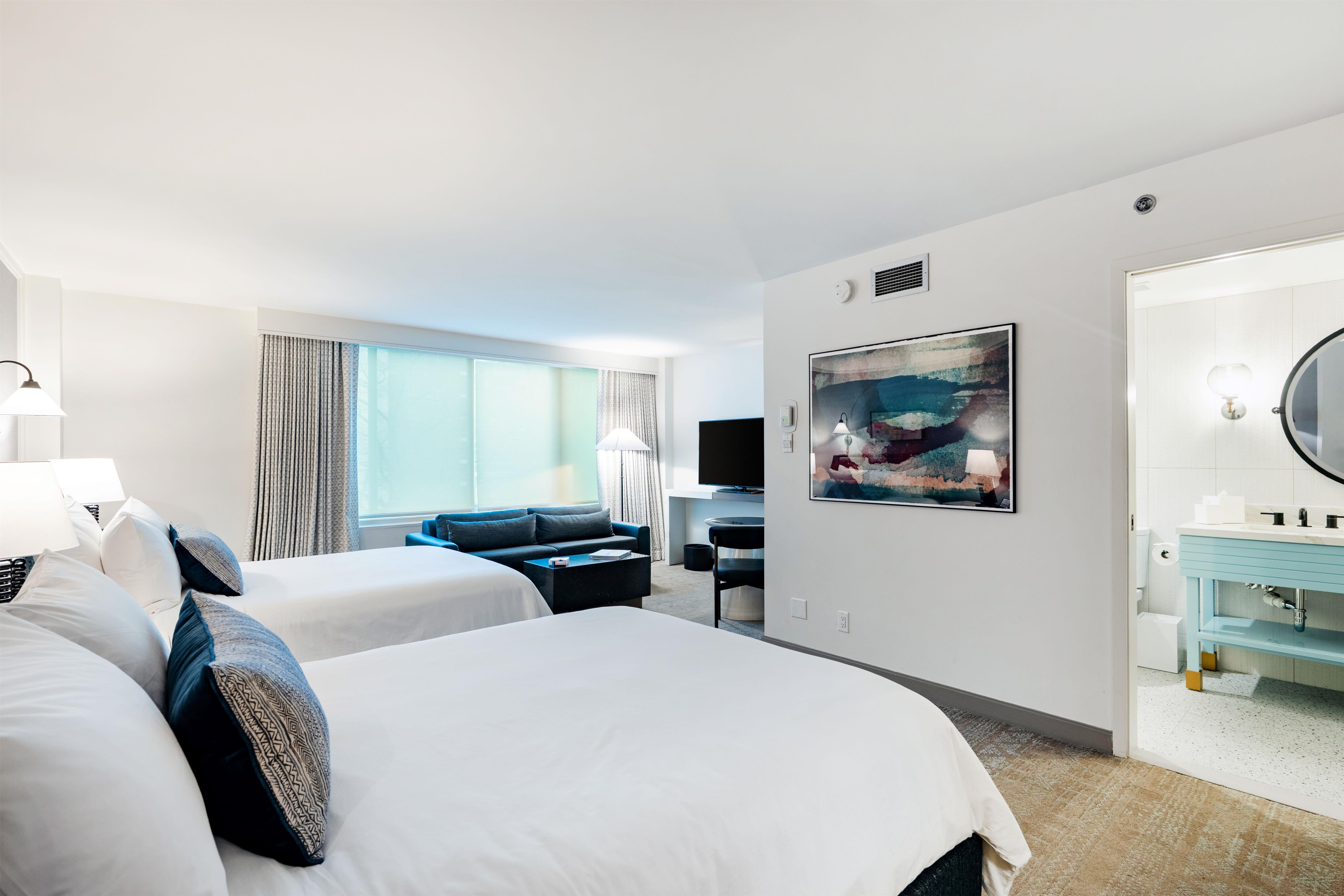 1 Bedroom, Rose, Suite, 2 Queen Beds, Sofa, Accessible