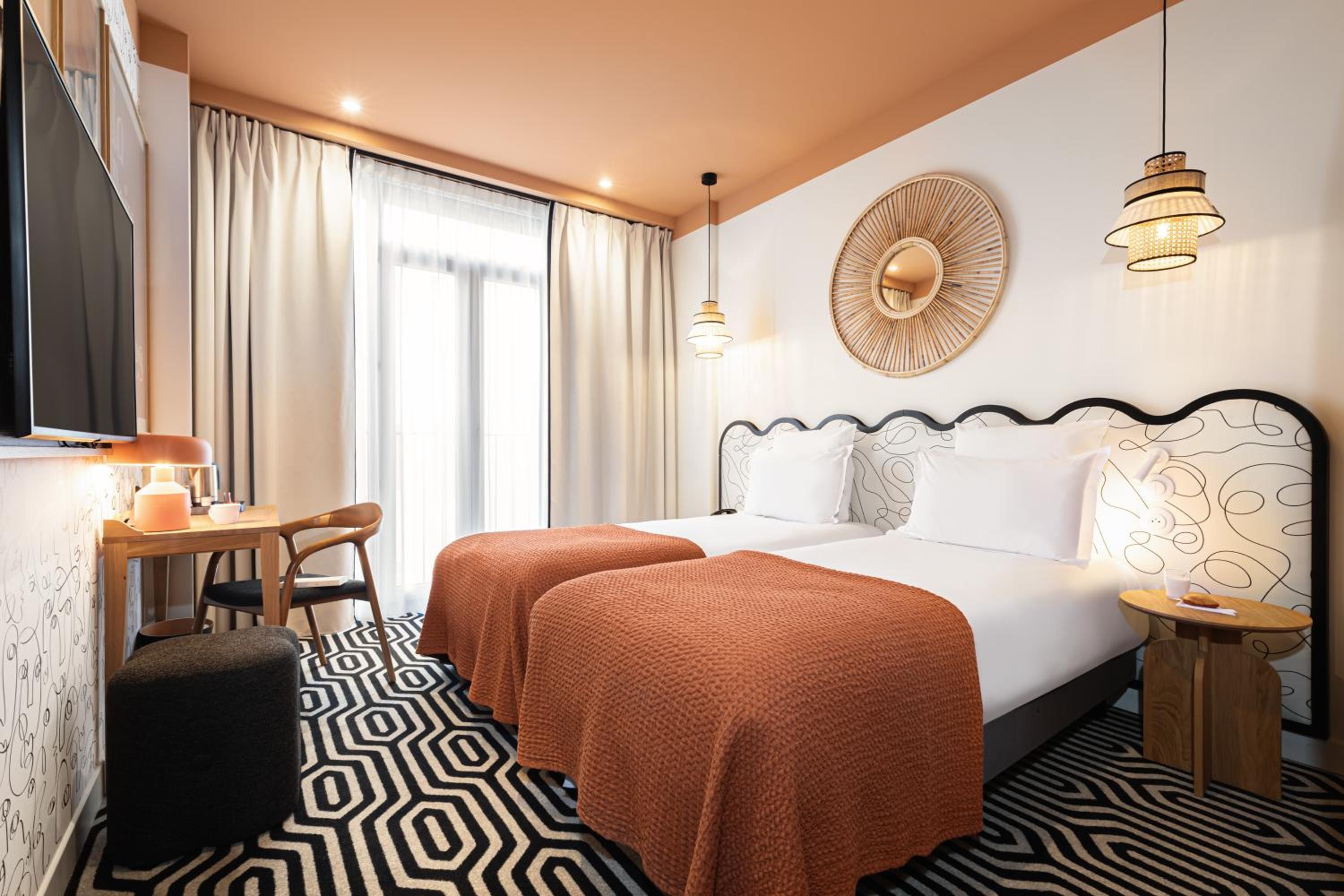 غرفة بريفيليج بسرير مزدوج أو سريرين منفصلين بإطلالة على البحر بشرفة، Hotel Albert 1er Nice 3/8