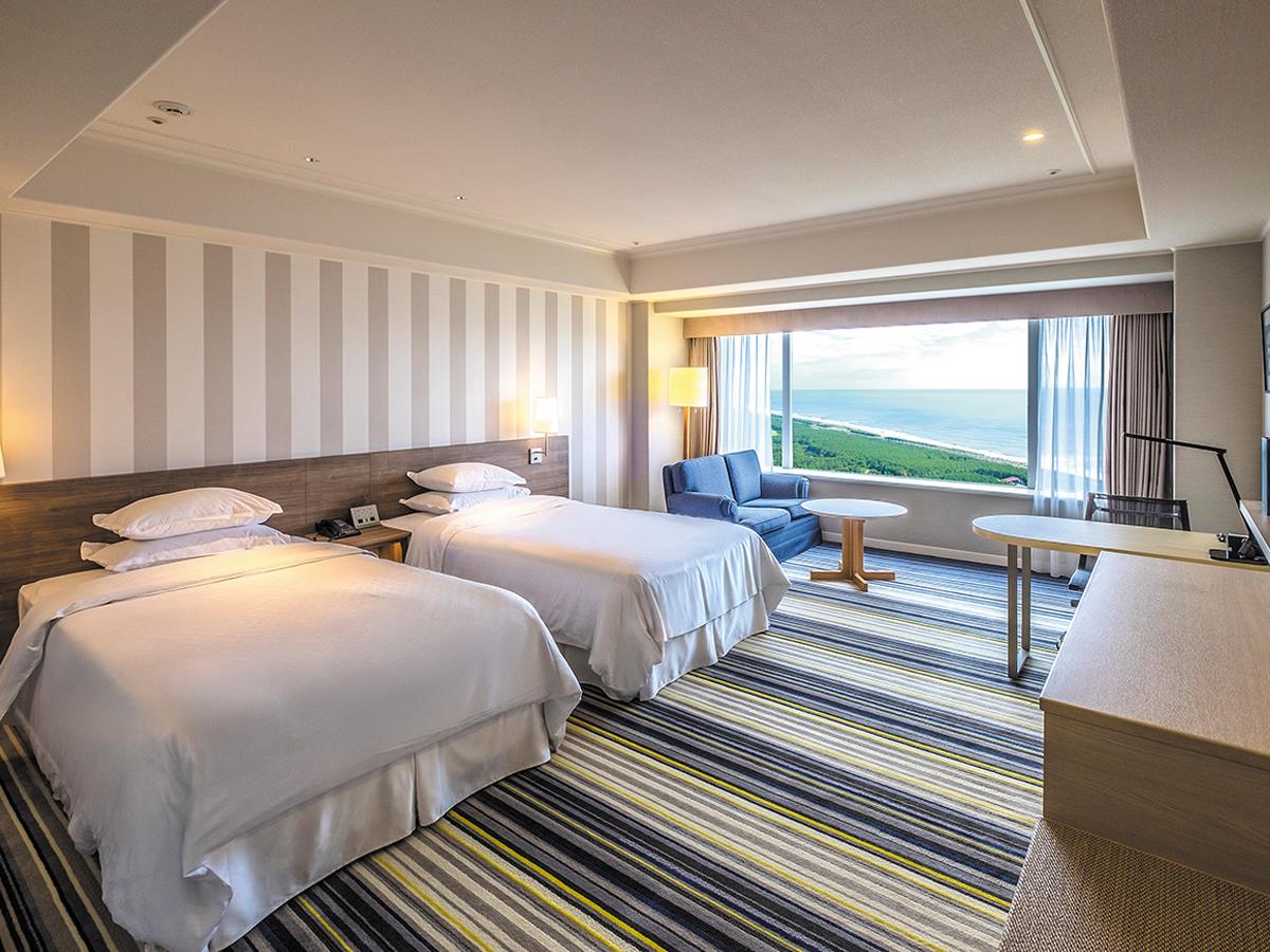 Semi Room, Guest Room, Deluxe, Twin Beds, 2 Semi Double Beds, Ocean View