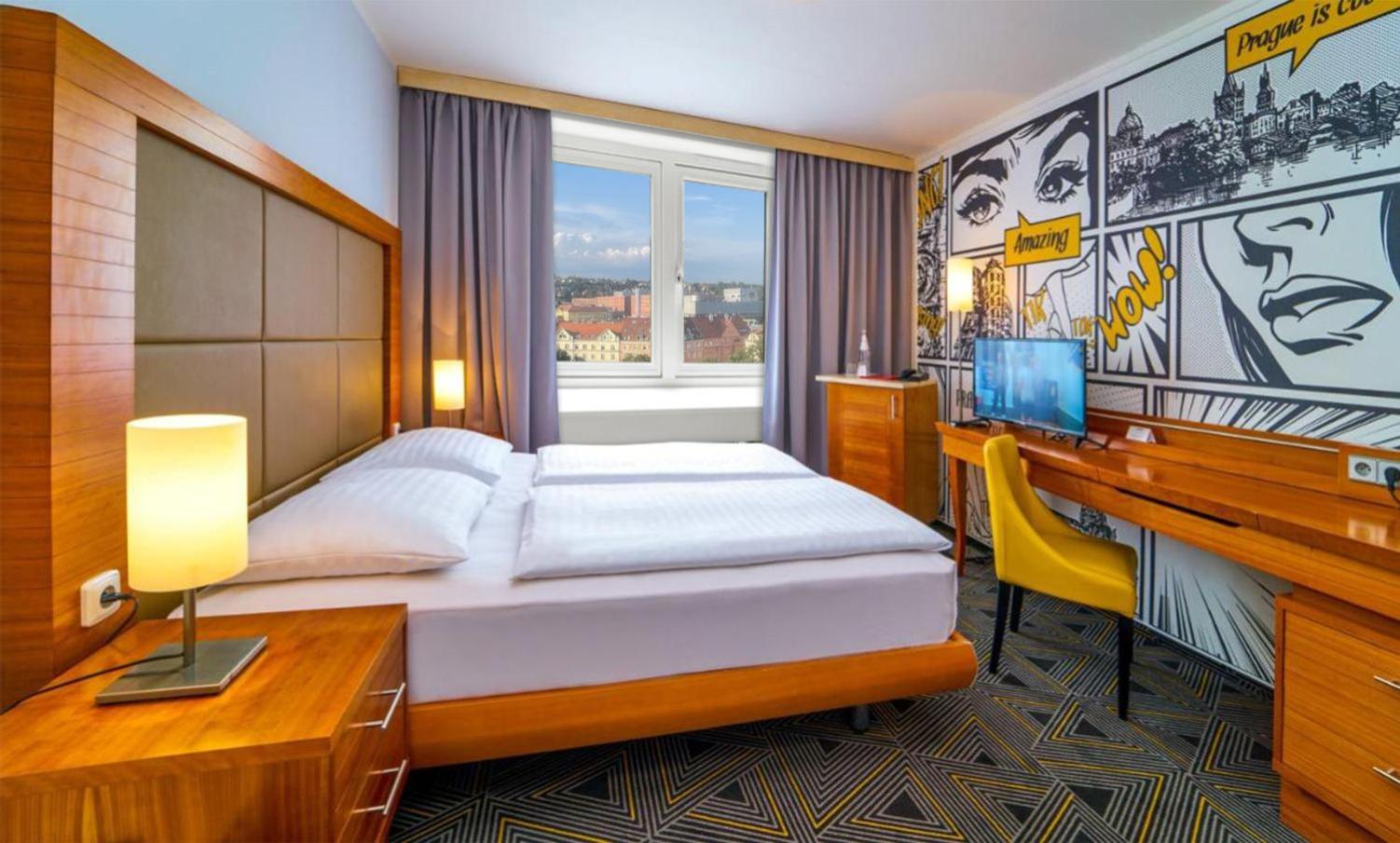 غرفة سوبيريور بسرير مزدوج بإطلالة على المدينة، Hotel Uno Prague 3/7