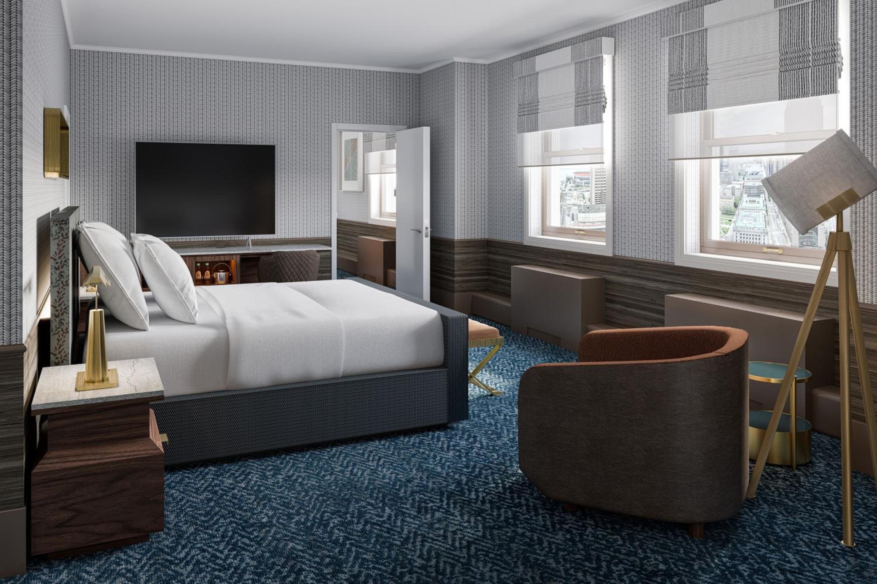 1 Bedroom, Suite, King Bed, Shared Square View, Sofa