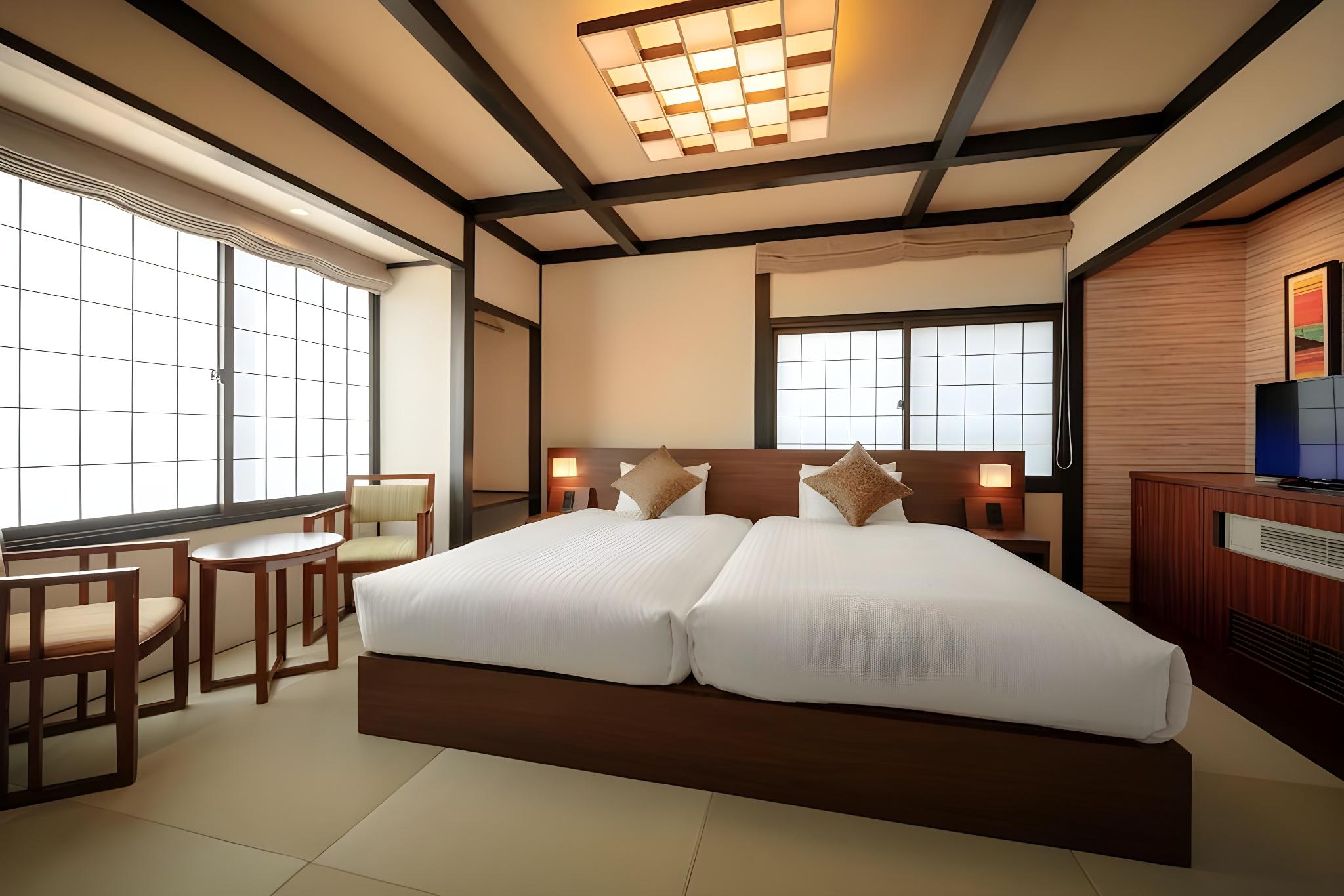 Japanese, Retro, Hollywood, Twin Beds