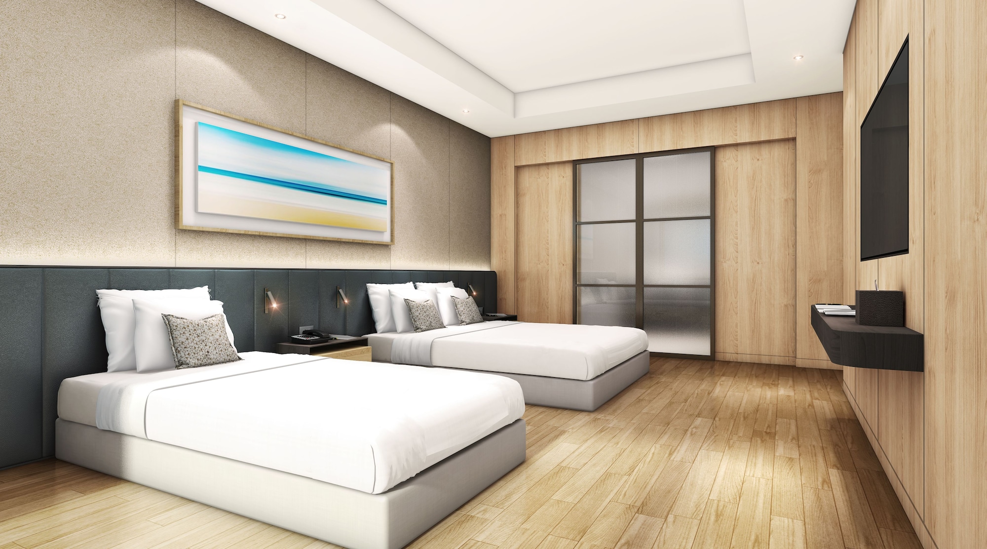 Deluxe, 1 Double and 1 Single Bed, Pool Access