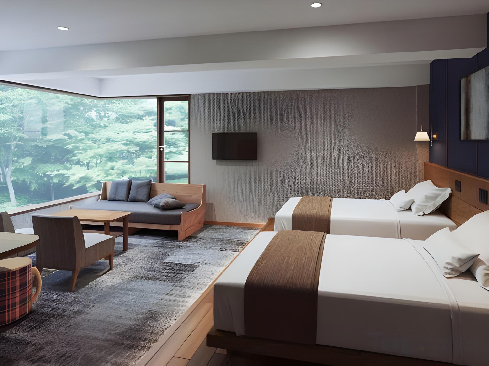 Room, Twin Beds, Outdoor Bath