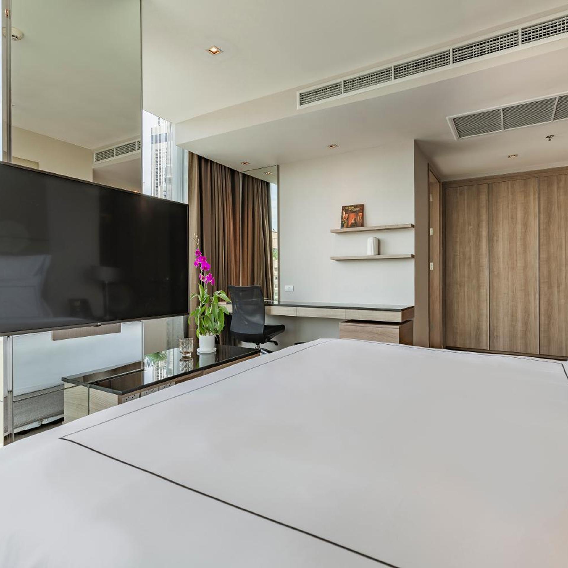 جناح بإطلالة على المدينة بشرفة بغرفتي نوم، MUU Bangkok Hotel 4/7