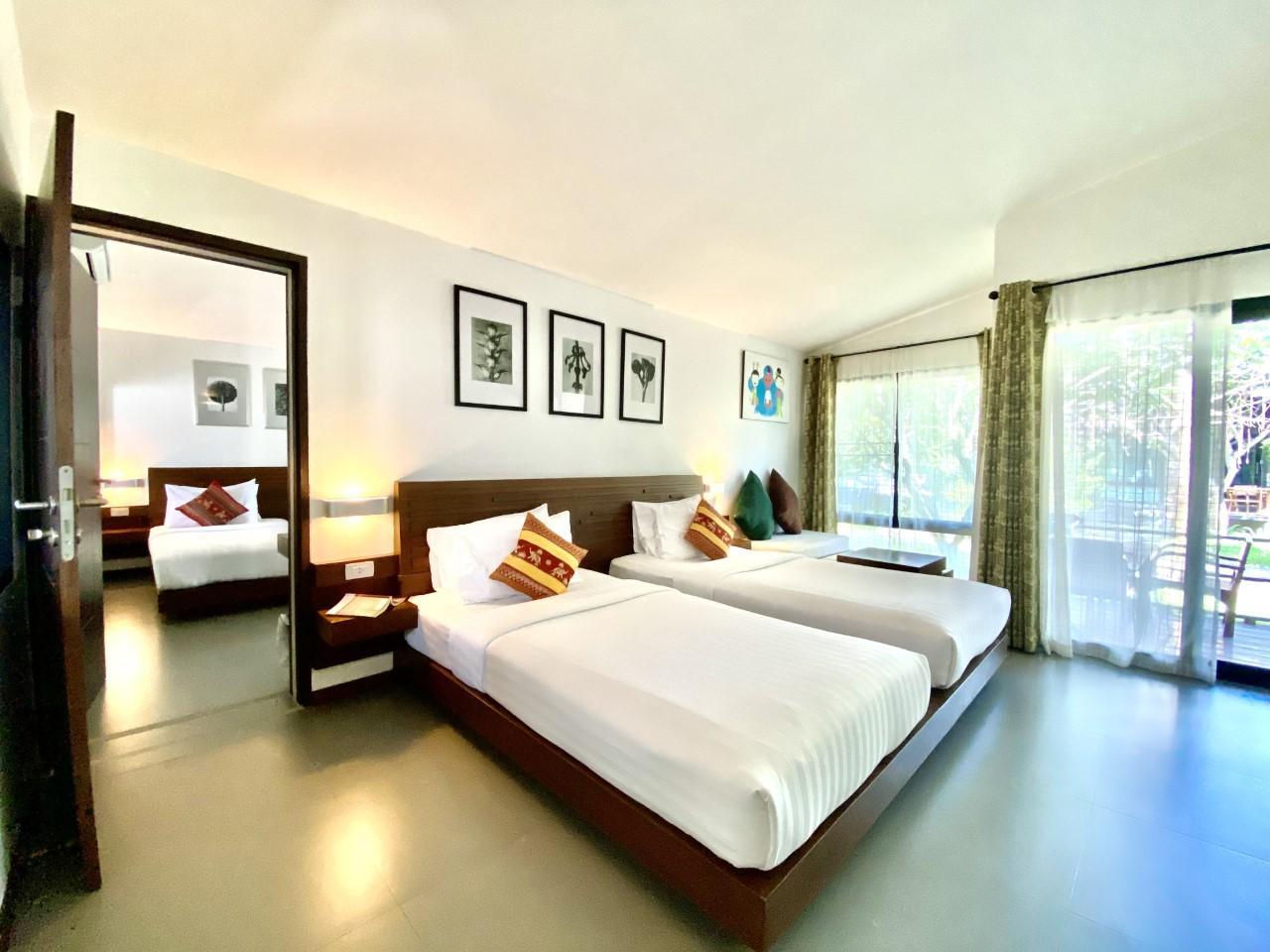 Semi Room, Deluxe, Twin Beds, 2 Semi Double Beds, Garden View