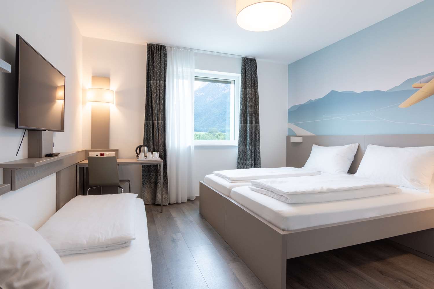 Standard, 1 Double and 1 Single Bed, Convertible Double Bed