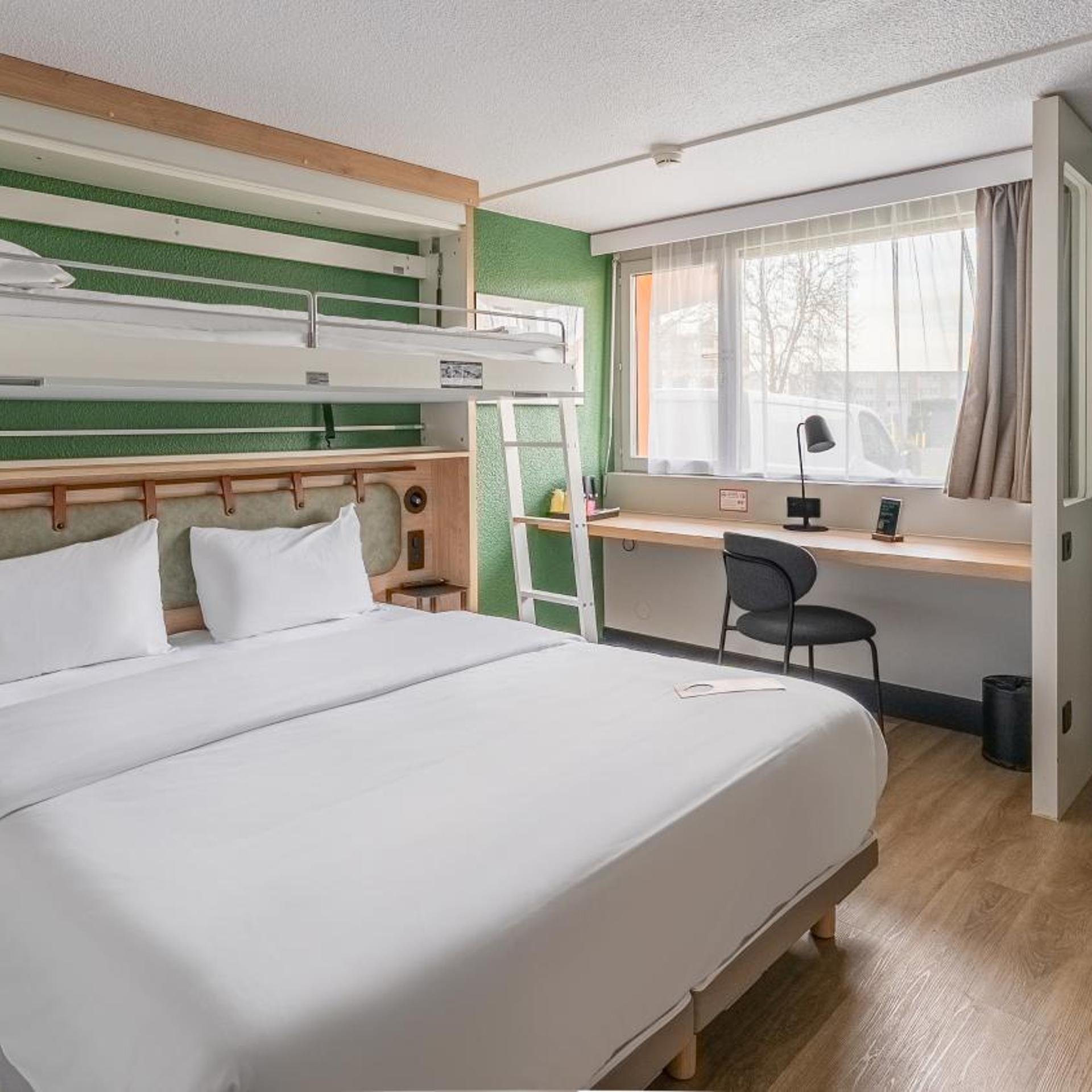 غرفة قياسية بسرير بطابقين وسرير كوين، Campanile NATURE - Bordeaux Lac 4/20