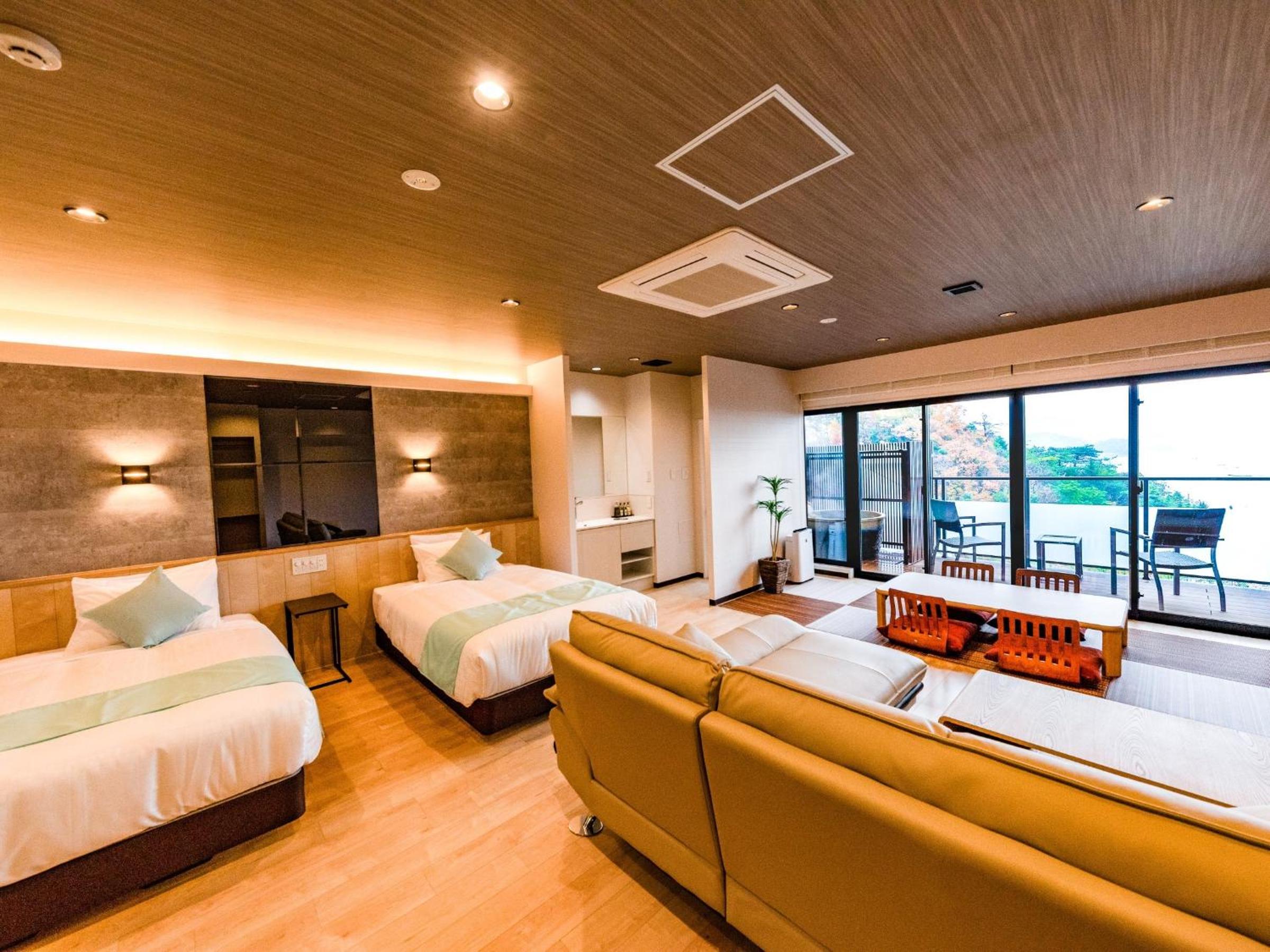 Japanese, Modern, Outdoor Bath, Terrace