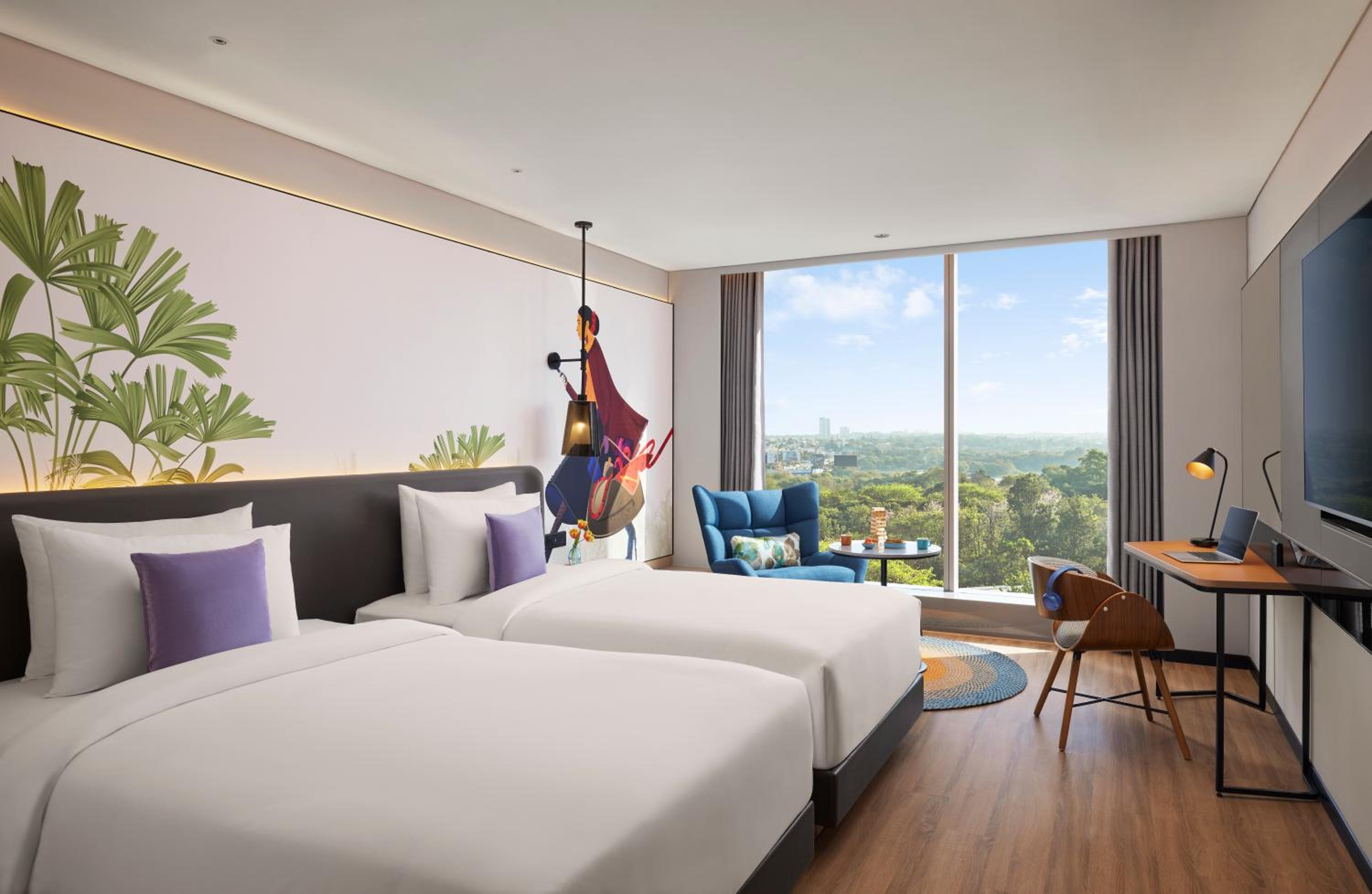 Room, Twin Beds, Forest View