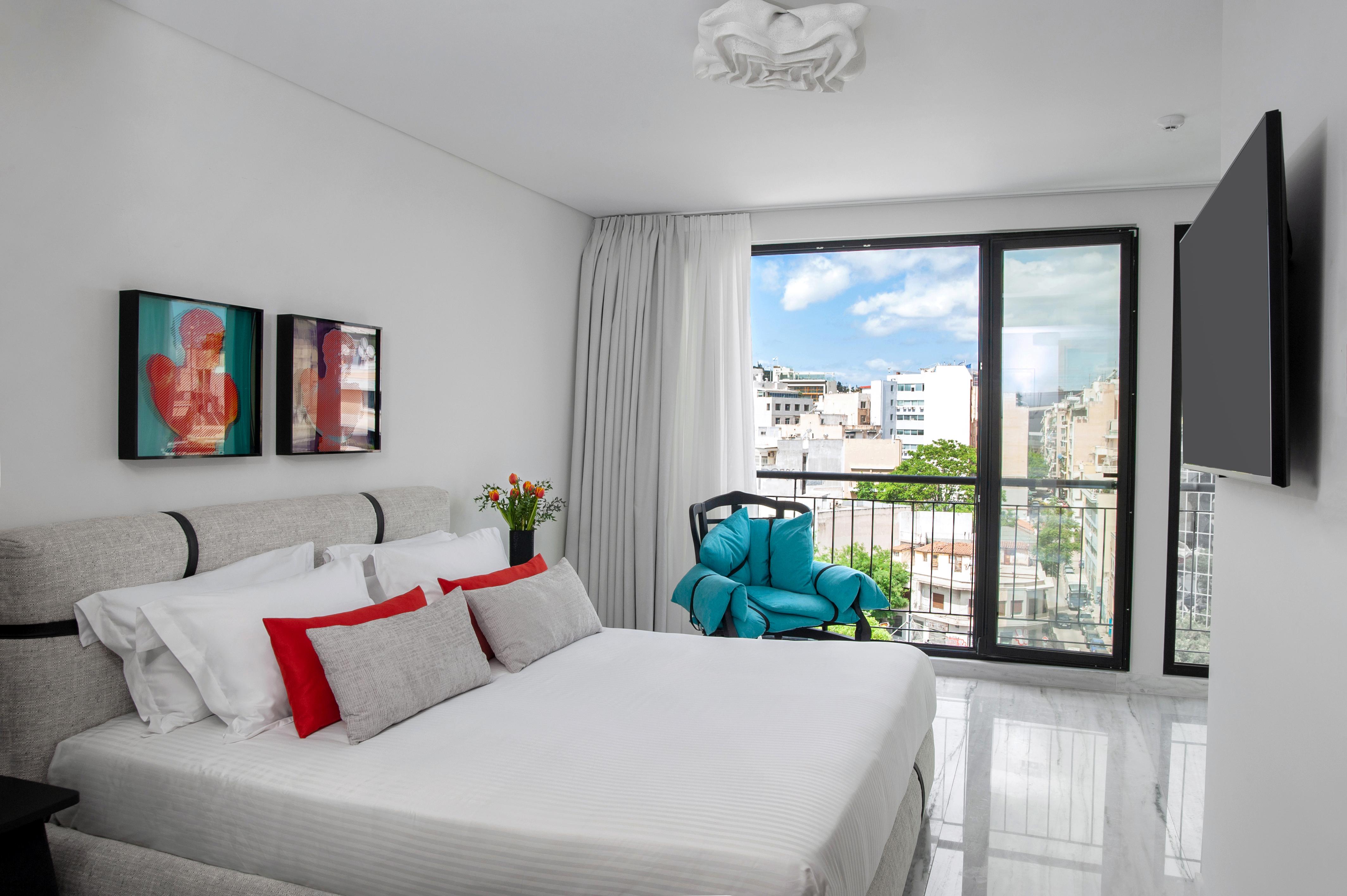 Executive, Single, Double Bed, Acropolis View