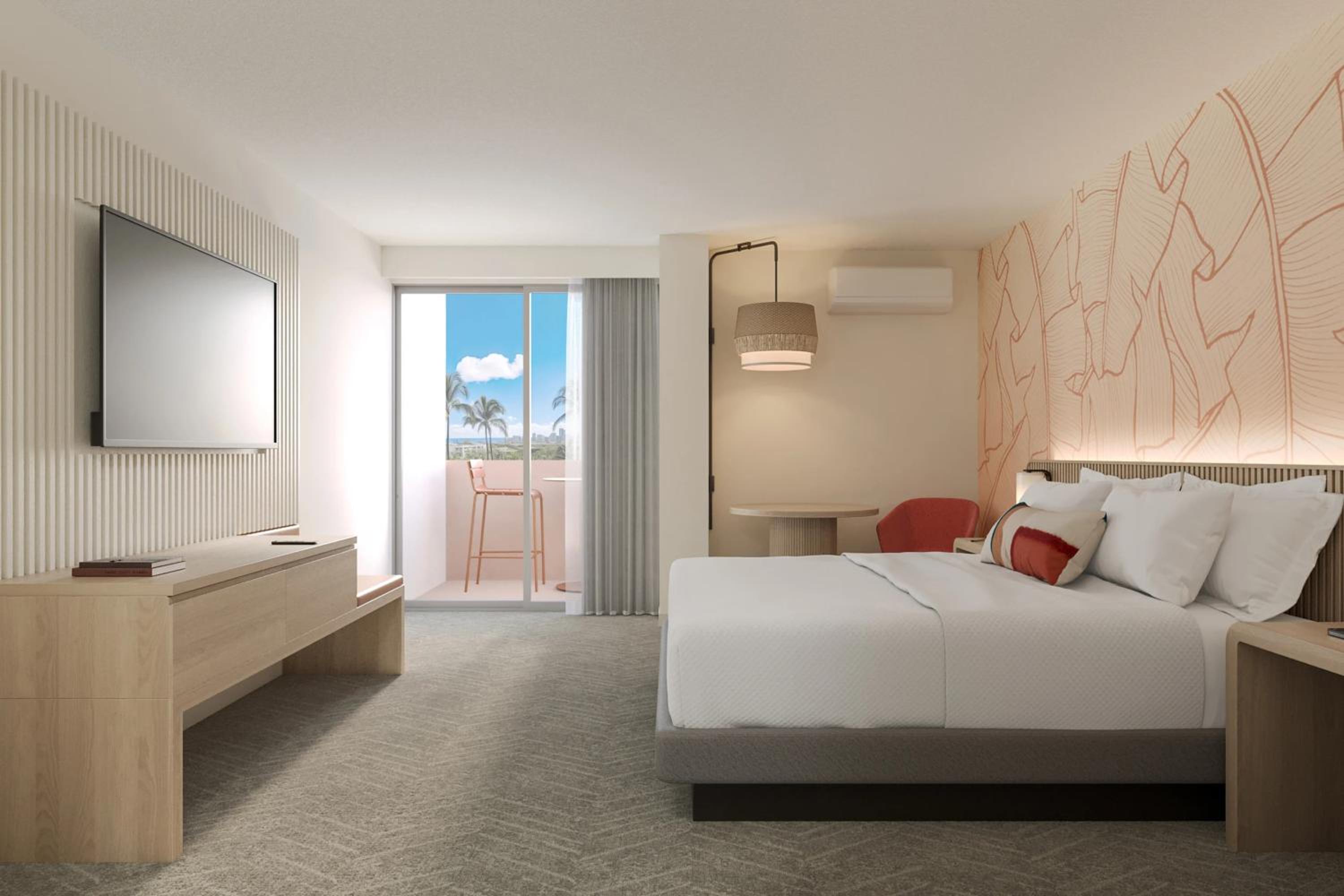 Partial Ocean View with One King and Sofa Bed