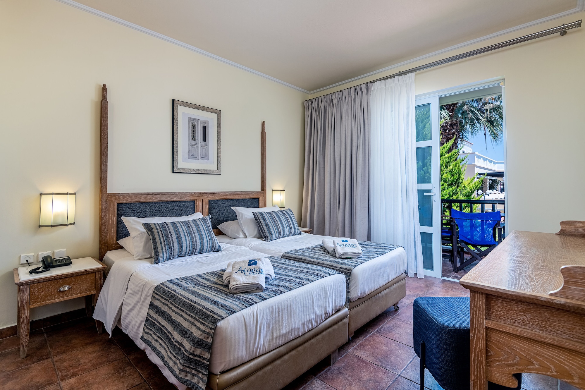 شقة بسريرين منفصلين مع سرير سحّاب إضافي مع أريكة، Aegean Houses 9/10