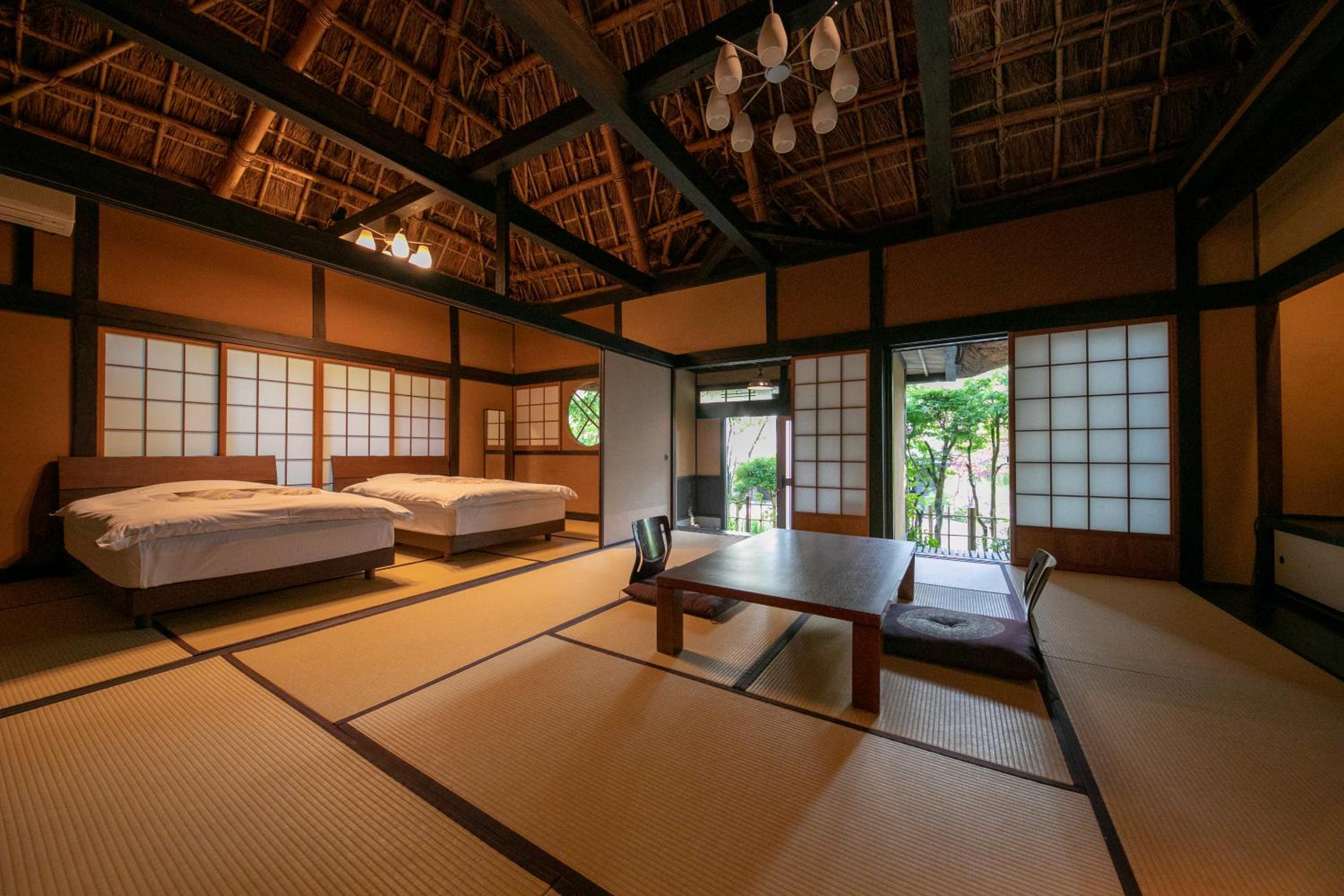 Japanese, Twin Beds, Outdoor Bath