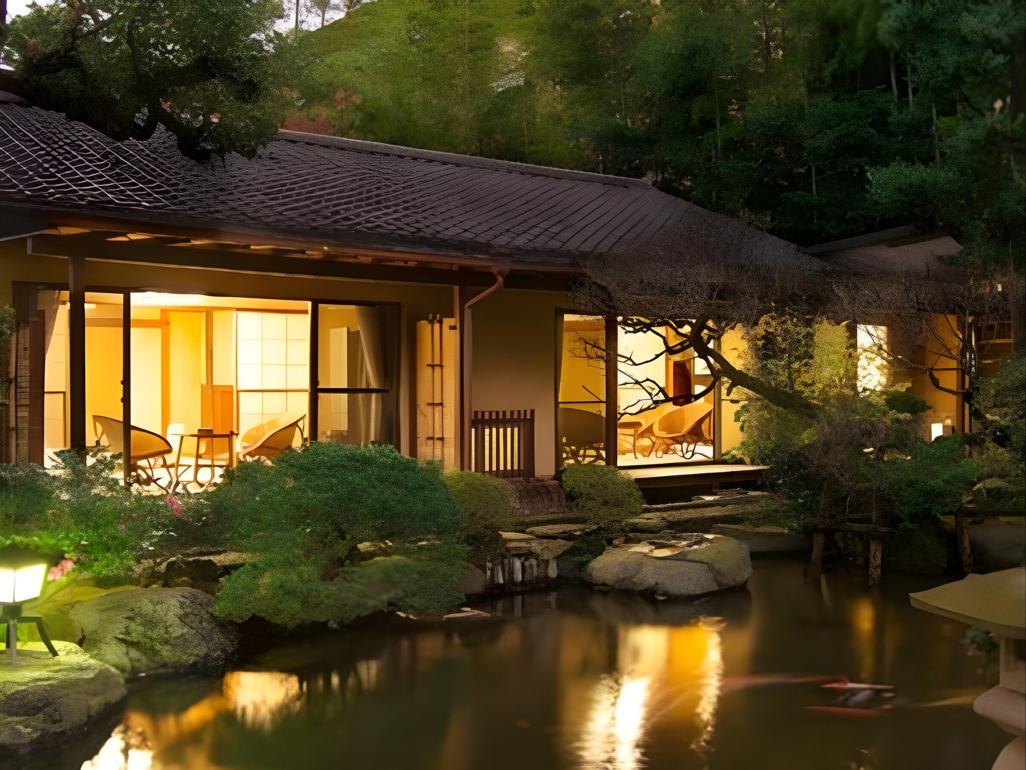 Interior, Japanese, Indoor Spring Bath
