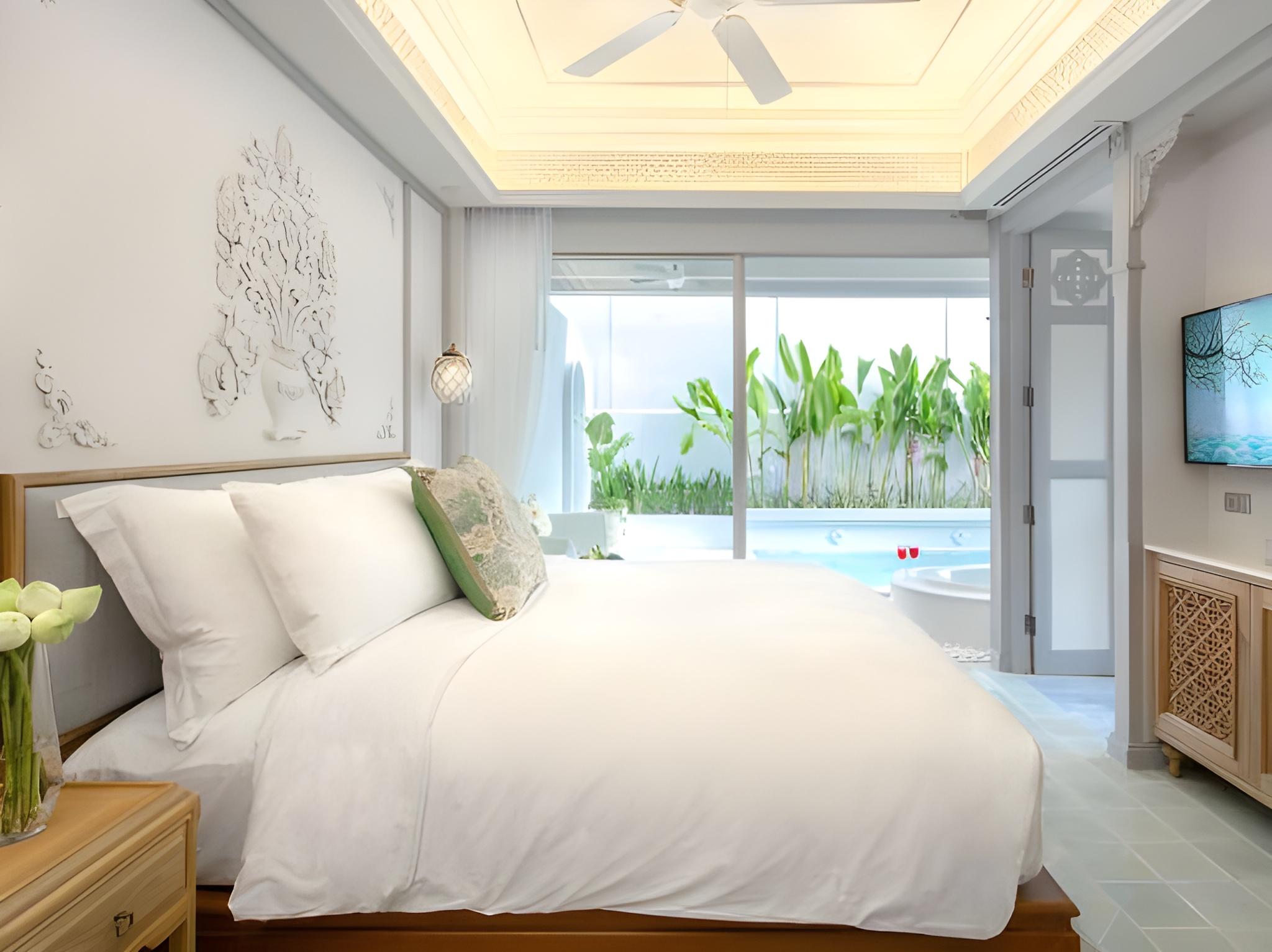 جناح ركني بسرير مزدوج بمسبح خاص