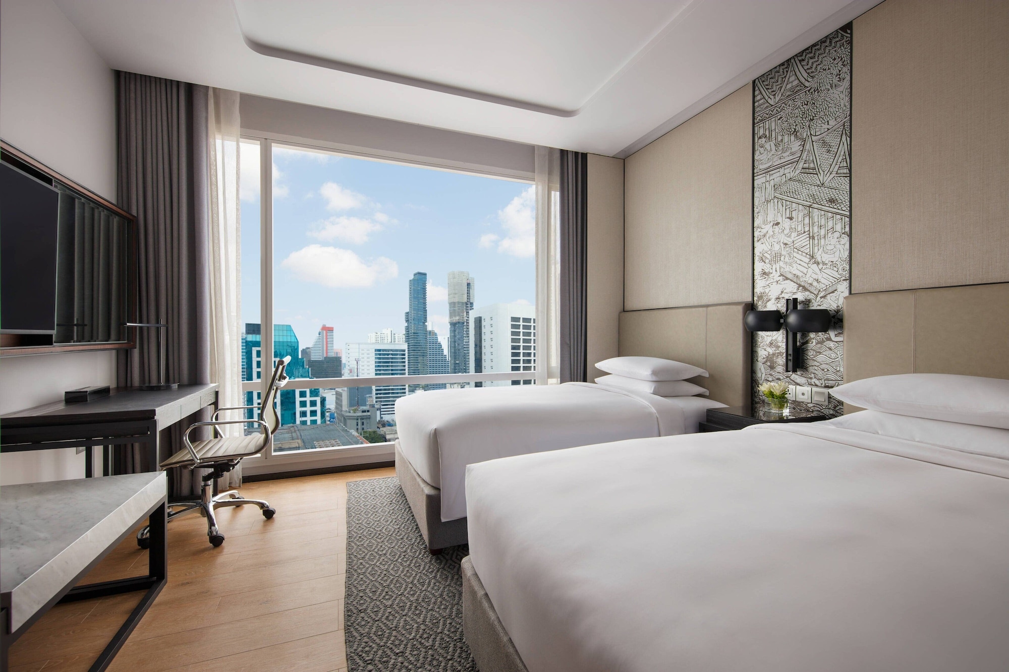 2 Bedrooms, Residential, Suite, 2 Double Beds, Marriott Bangkok Hotel the Surawongse 3/5