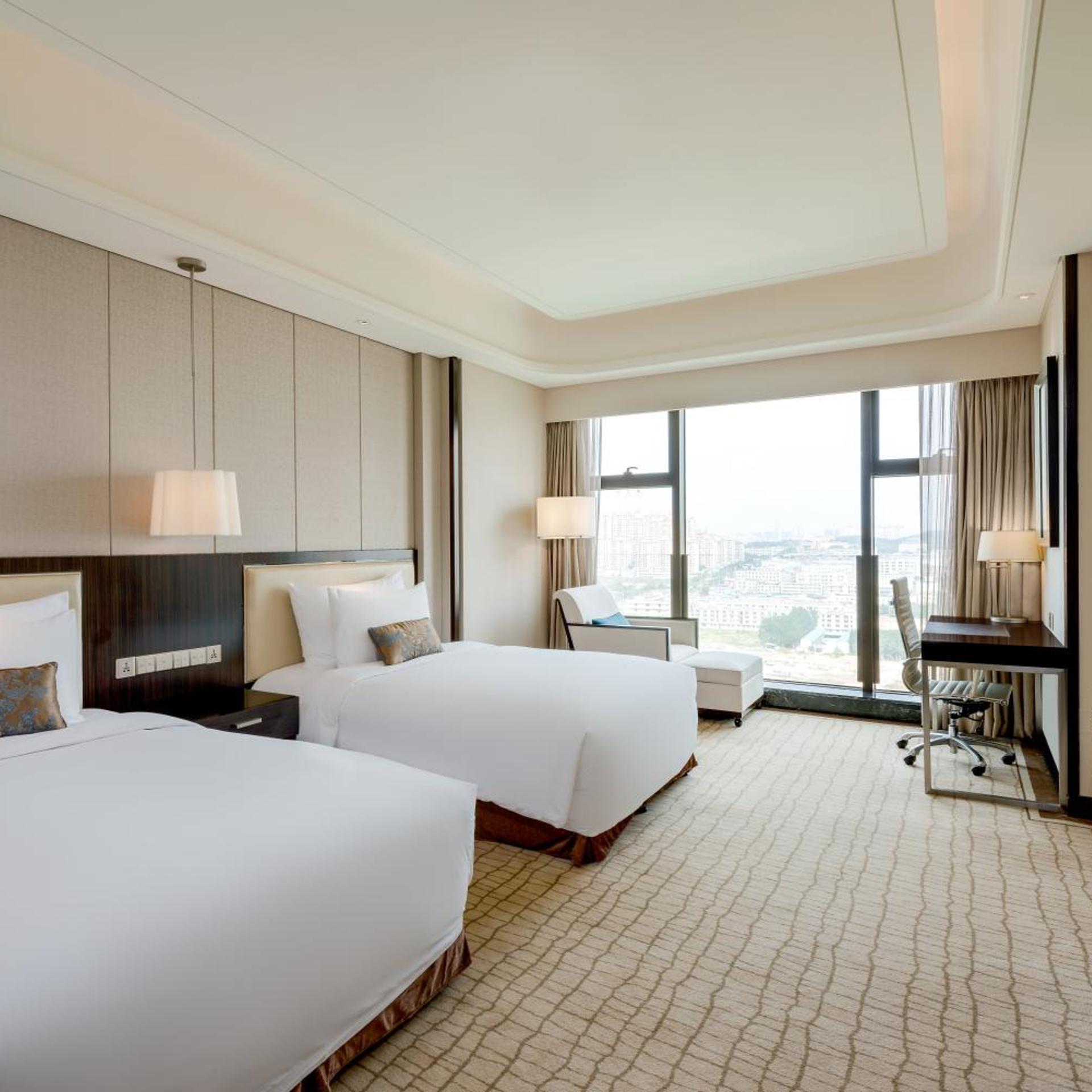 غرفة بسريرين منفصلين بإطلالة على الحديقة، Junluxe Hotel Guangzhou Zengcheng 3/4
