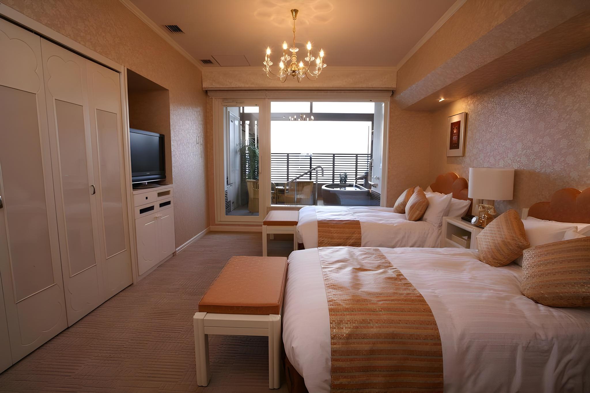 Japanese Western, Semi Double Bed, Suite, 2 Semi Double Beds, 2 Futon Beds, Outdoor Bath