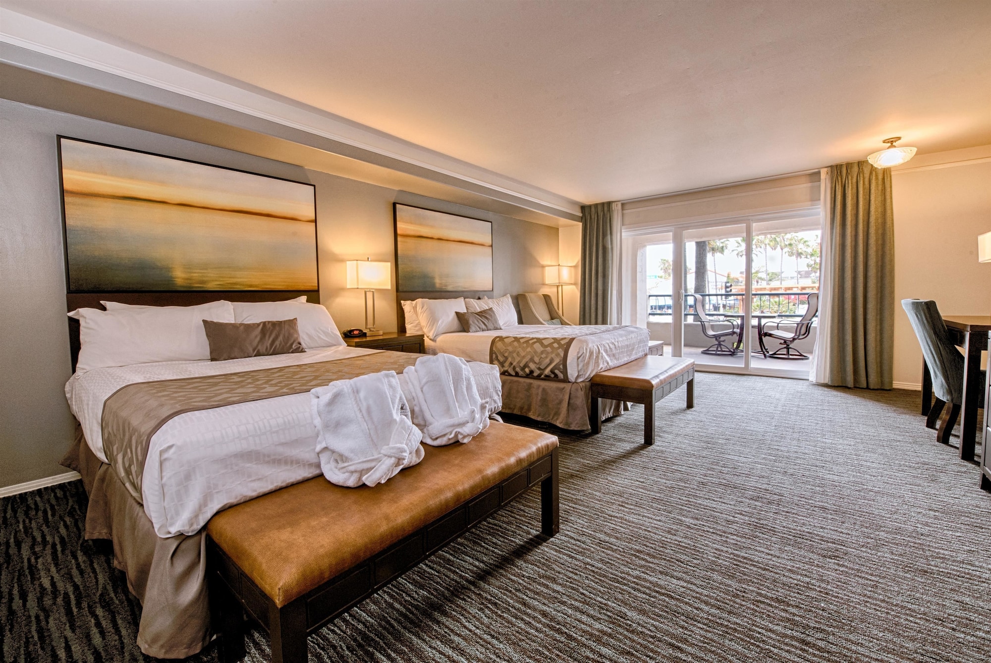 STANDARD, 2 QUEEN BEDS, PARTIAL SEA VIEW, PATIO