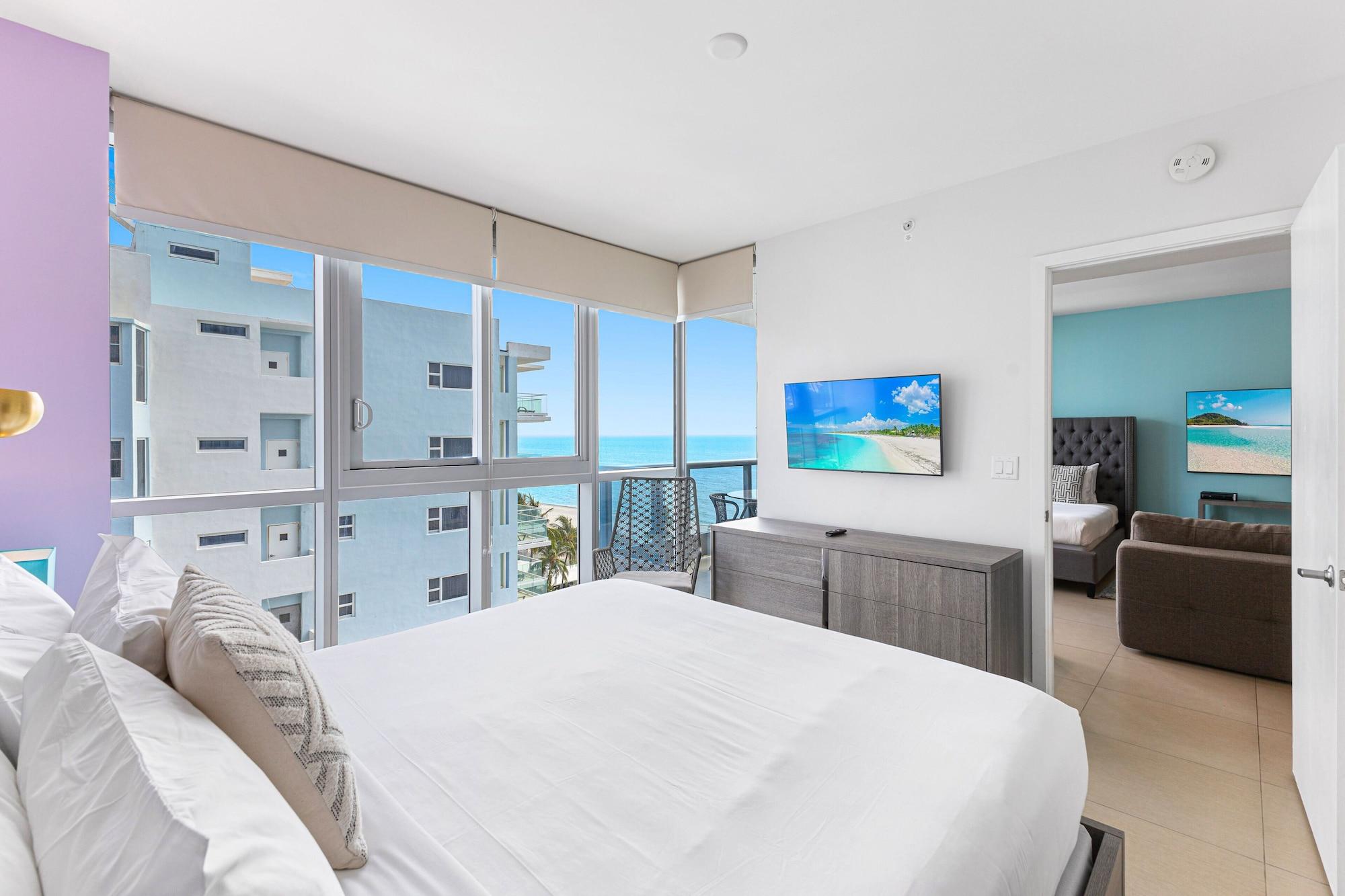 شقة بريميوم بشرفة بغرفة نوم واحدة بإطلالة جزئية على البحر، Dharma Home Suites Miami At Monte Carlo 2/6