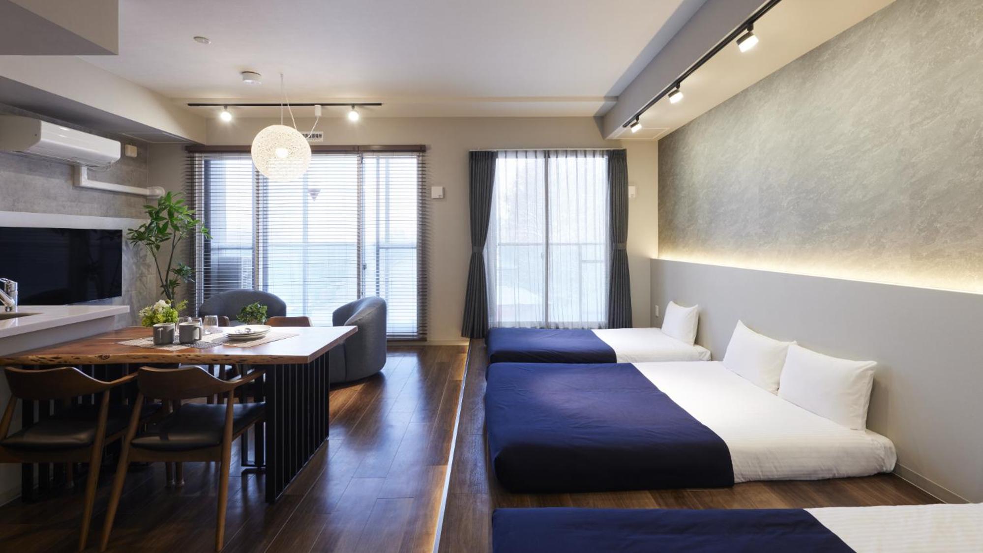 Moderate, 1 King and 2 Double Beds