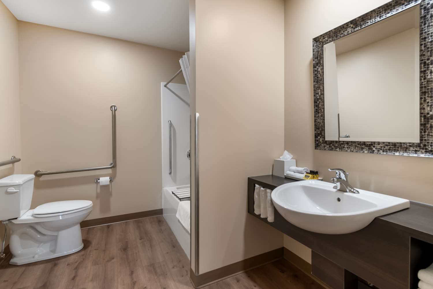 غرفة بسرير كينج يُسمح فيها بالحيوانات الأليفة بحوض استحمام لذوي الإعاقة، Villa Inn and Suites, SureStay Collection By Best Western 5/5
