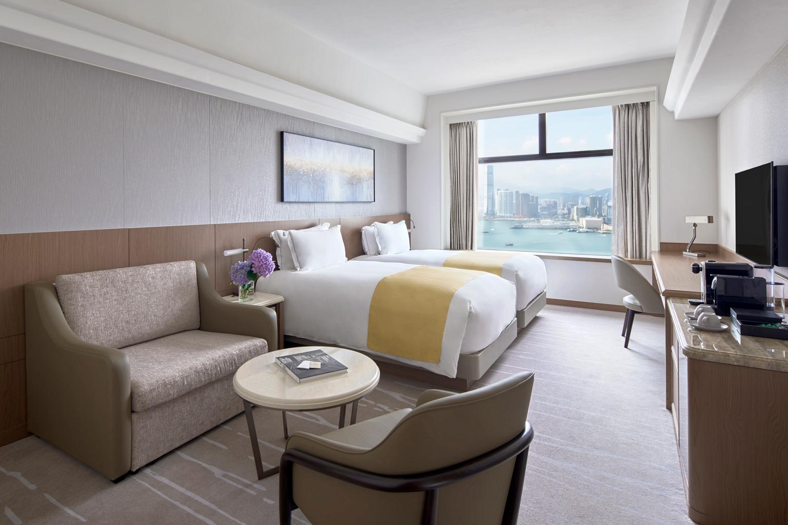 غرفة بريميوم بسريرين منفصلين بإطلالة على المرفأ، Hopewell Hotel 2/2