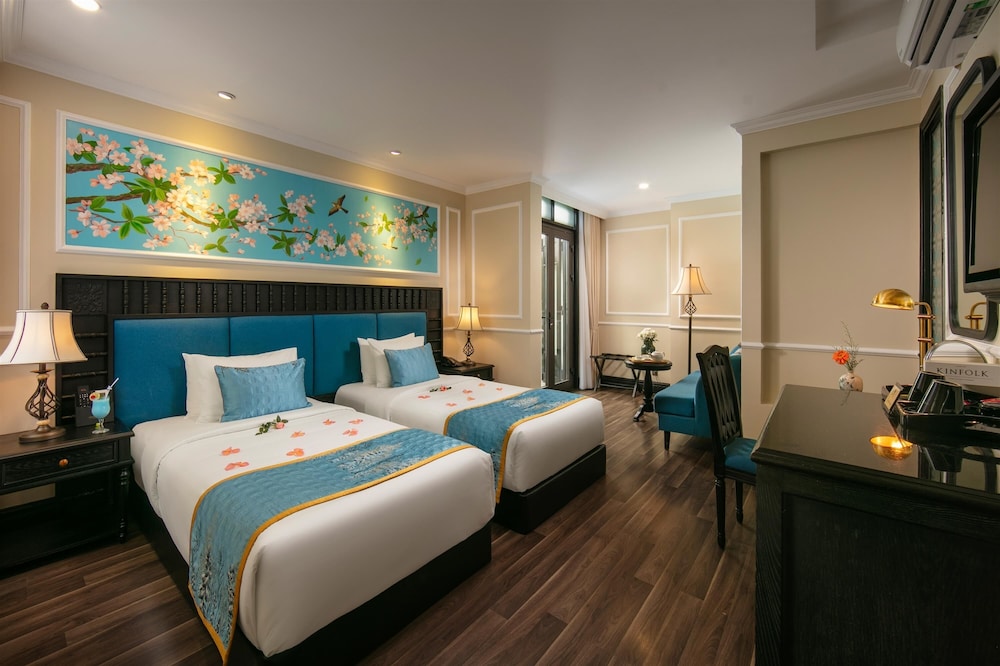 غرفة ديلوكس بسرير مزدوج أو سريرين منفصلين بإطلالة على المدينة بشرفة، Golden Holiday Hoi An Hotel 8/10