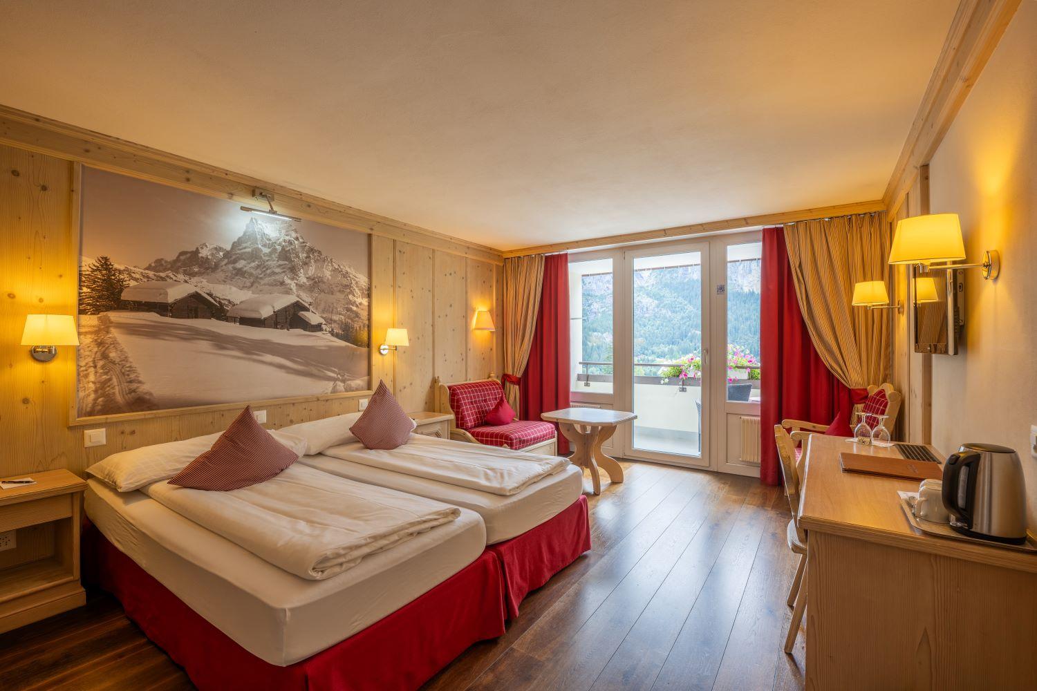 Room, Twin Beds, Partial Eiger View