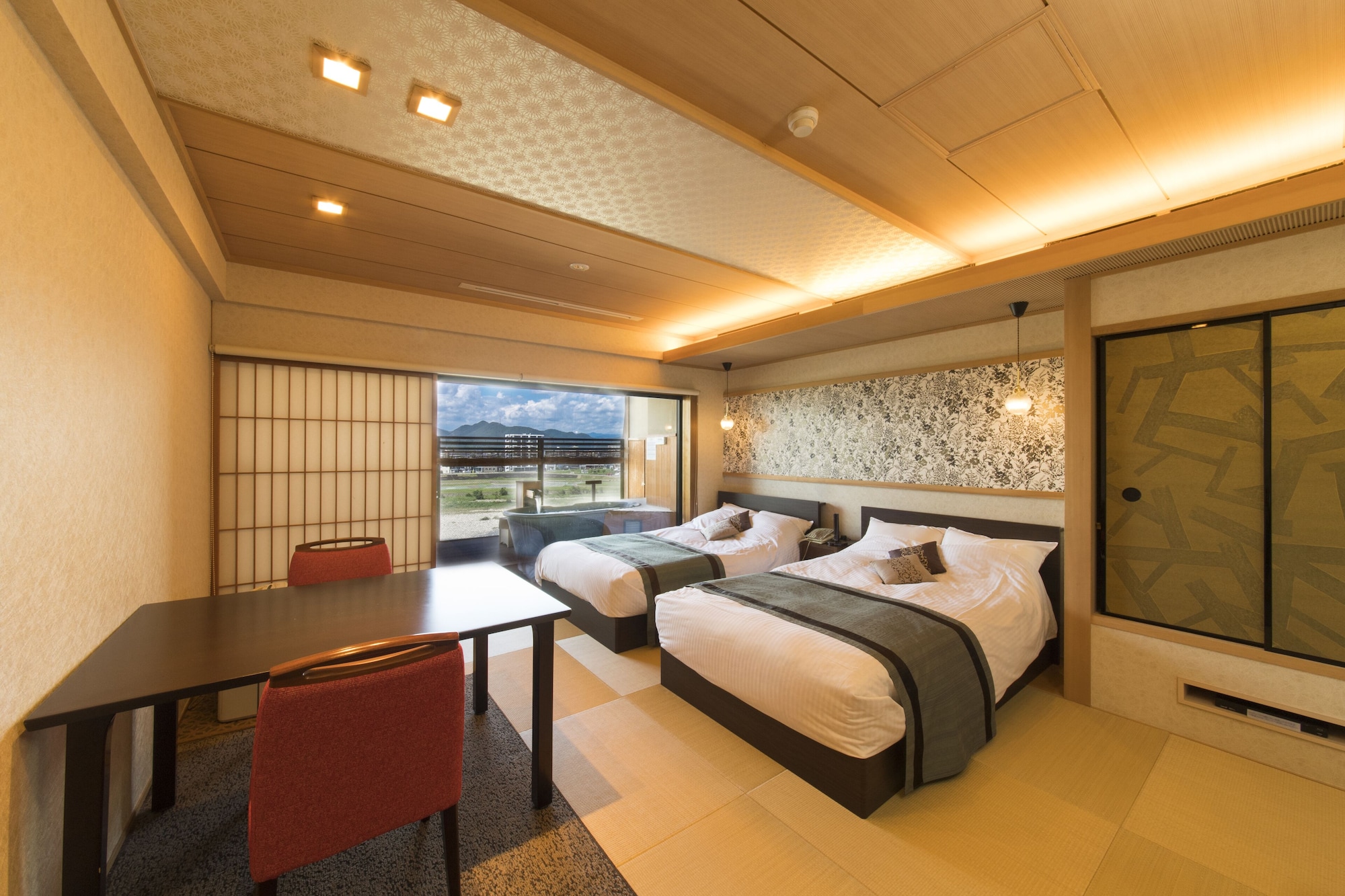 Japanese, Traditional, Single, Twin Beds, River View, Open Bathtub