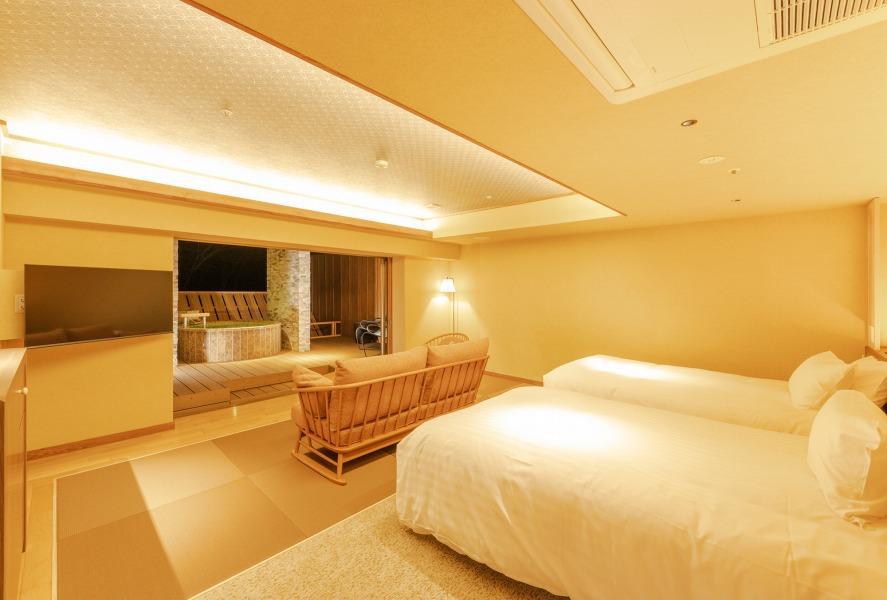 Deluxe, Twin Beds, Forest View, Outdoor Bath