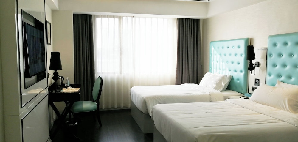 غرفة فاخرة بسريرين مزدوجين بإطلالة على المدينة، Xana Lite Hotel (Guangzhou Dongxiaonan Metro Station Shixi) 5/10