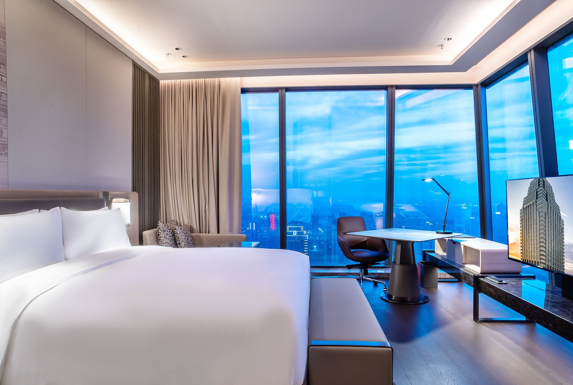 غرفة بانورامية بسرير كينج بإطلالة، JW Marriott Hotel Xi'an 2/5