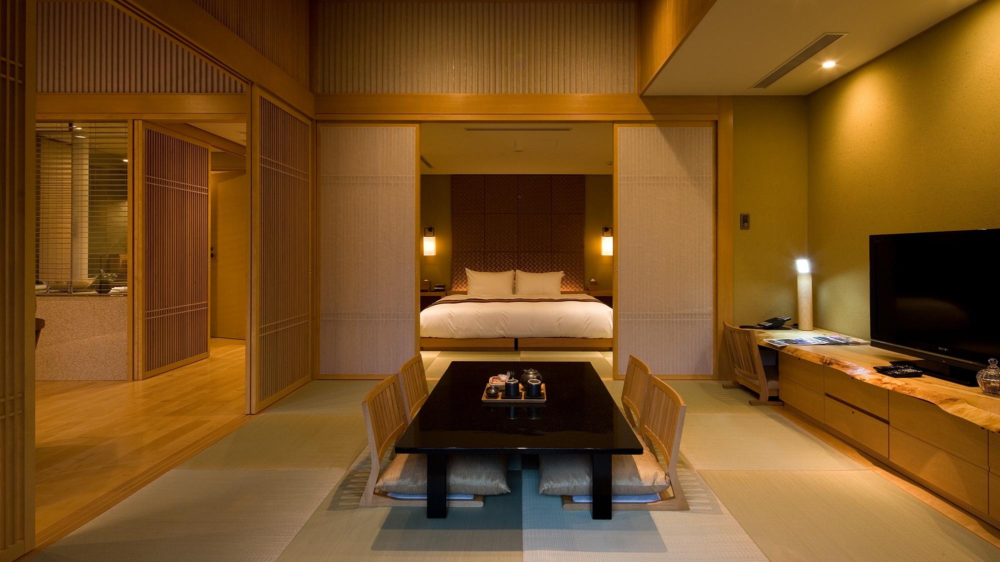 Japanese Western, Spa, Deluxe, Suite, King Bed, Garden View
