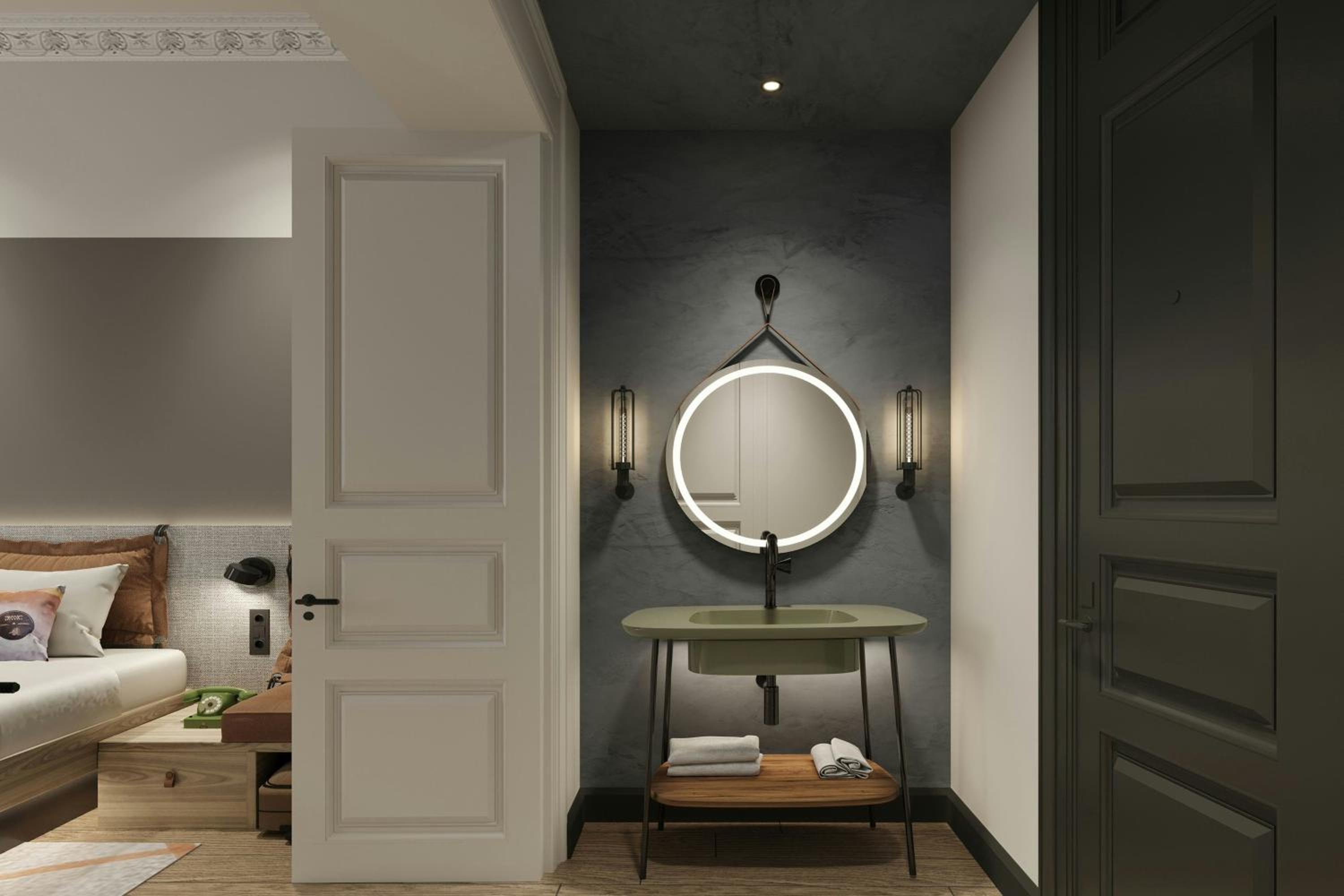 Moxy, Twin Beds, Atrium View، Moxy Istanbul Beyoglu 3/4