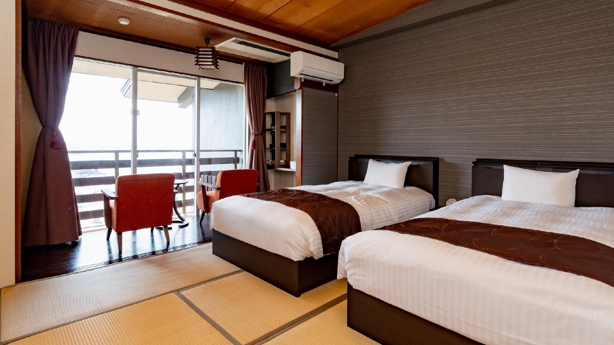 Japanese Western, Garden, Twin Beds, Ocean View