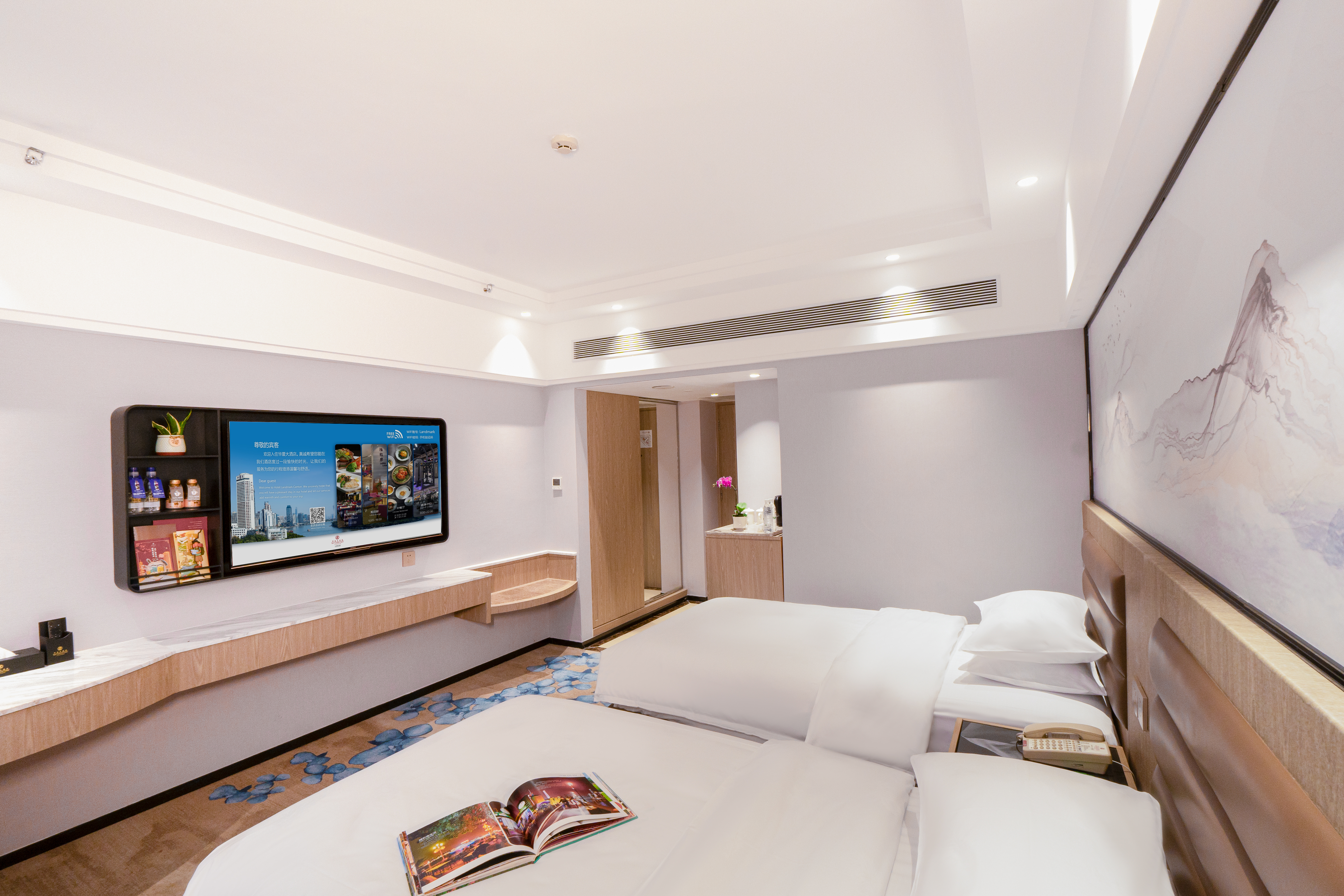 Elegant Twin Beds Room River View