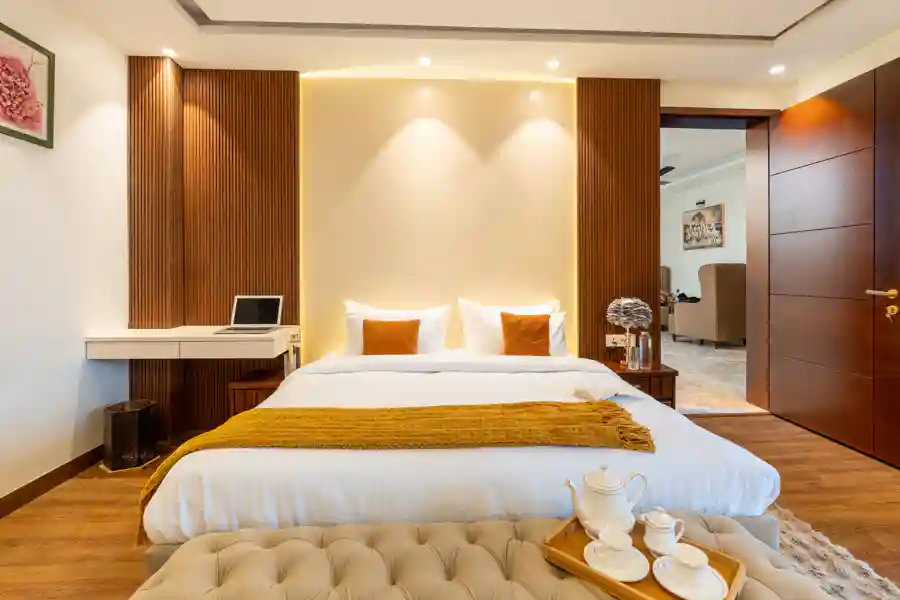 Room at ELIVAAS Gardenia 4 BHK Farmhouse with Private Pool, GURGAON