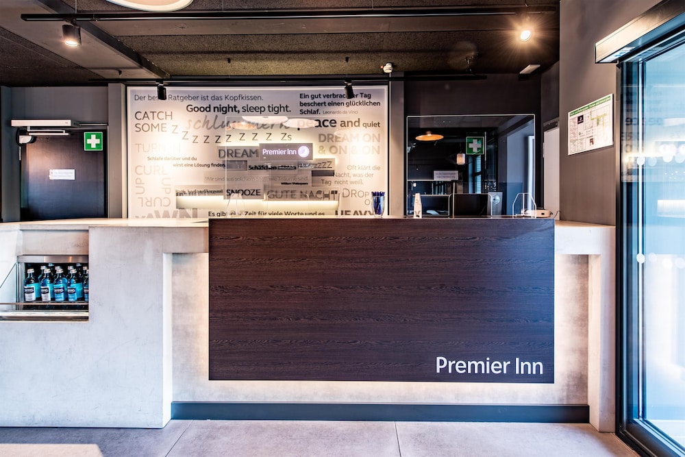 Lobby at Premier Inn Heidelberg City Bahnstadt hotel, HEIDELBERG